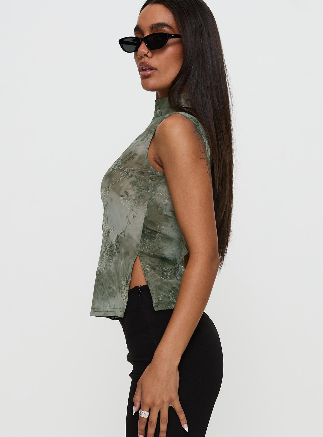Nights All Alone High Neck Top Multi - Image 4