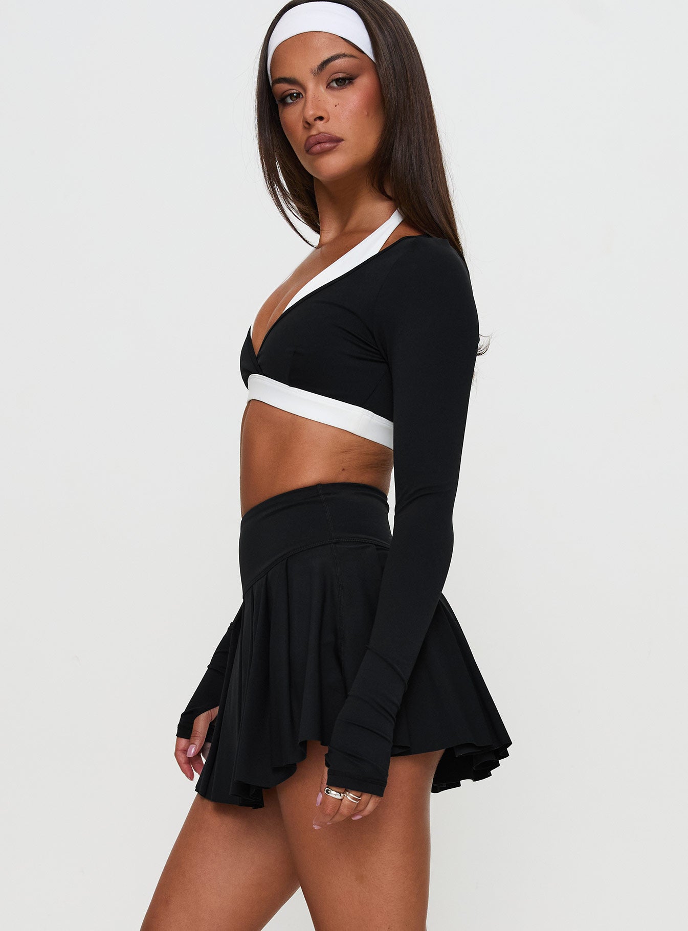Dynamic Pleat Active Skort Black - Image 4