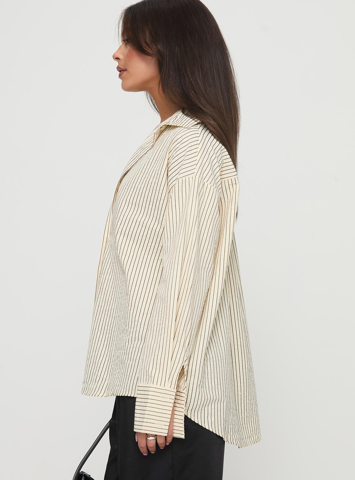 Mallin Shirt Cream/Brown Stripe - Image 4