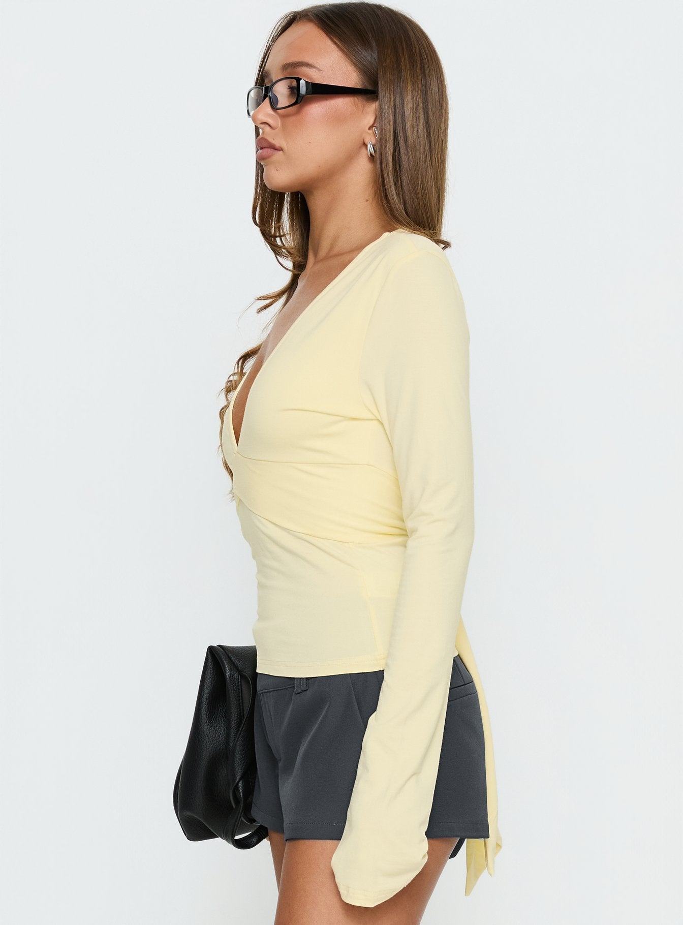 Madelon Long Sleeve Wrap Top Butter - Image 4