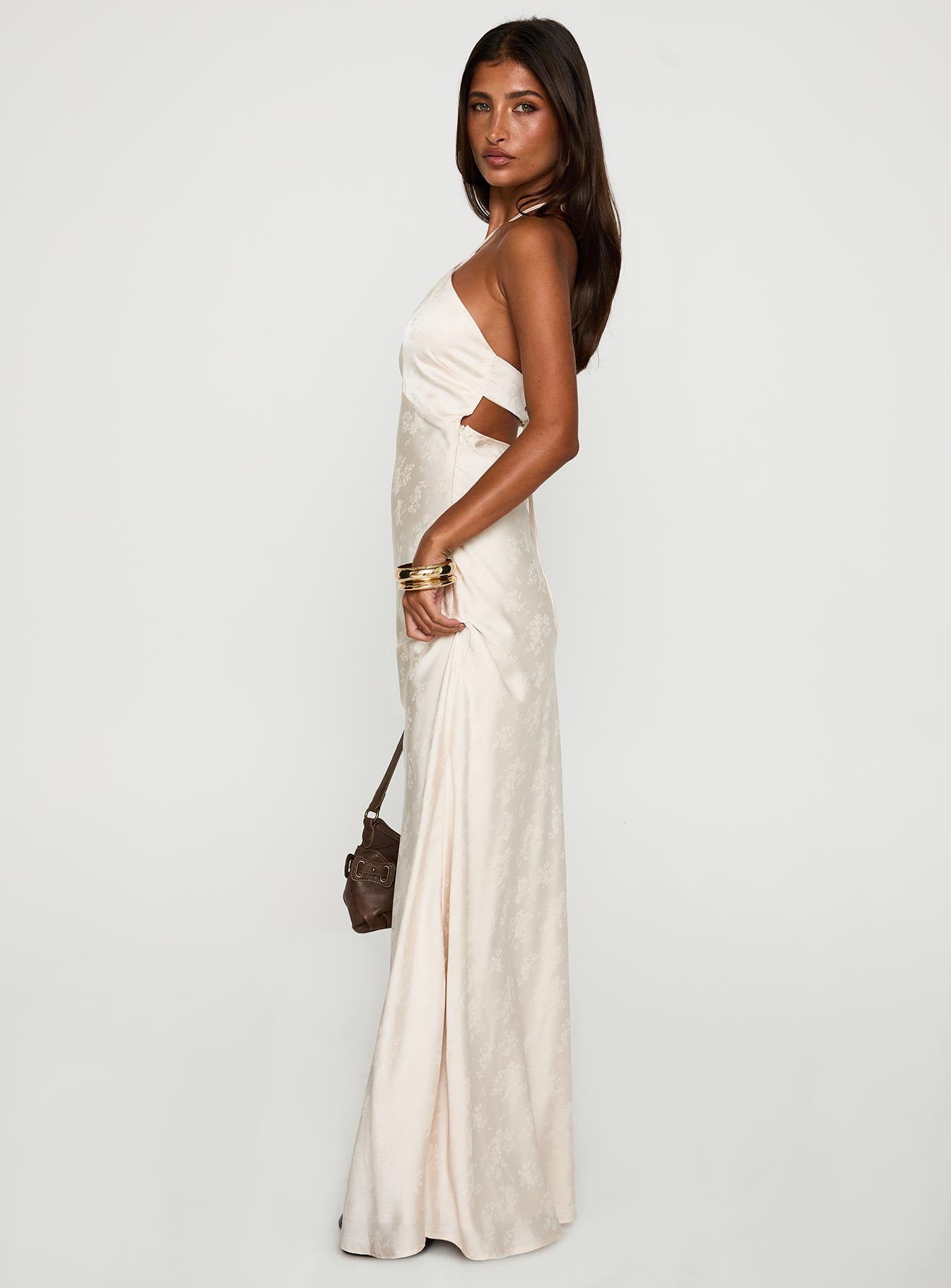 Limosina Halter Maxi Dress Champagne - Image 3