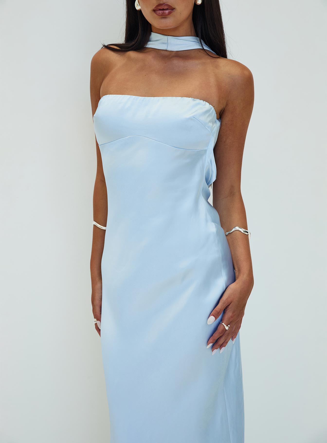 Legacies Strapless Maxi Dress Icy Blue - Image 3