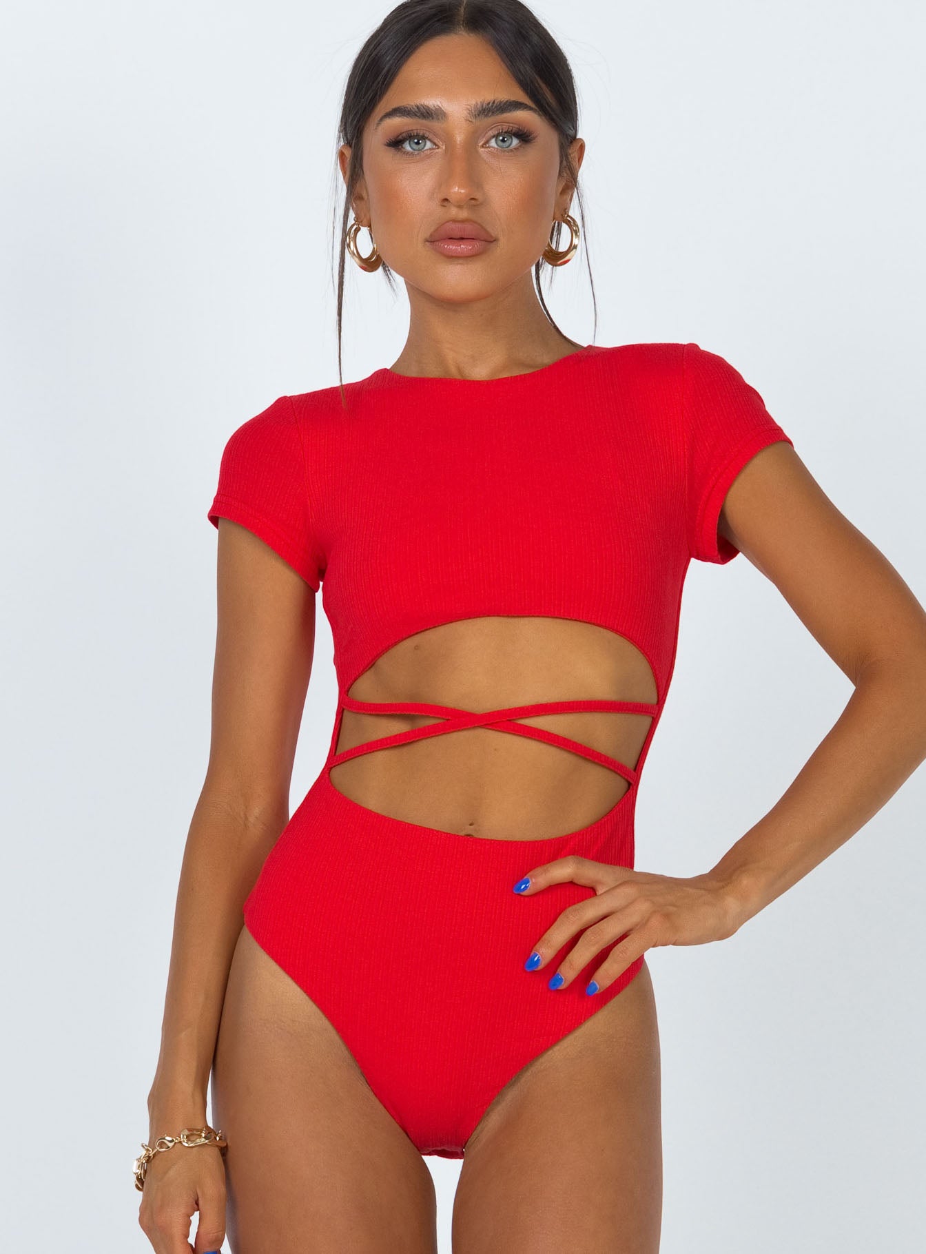 Alternative view of Nicola Bodysuit Red