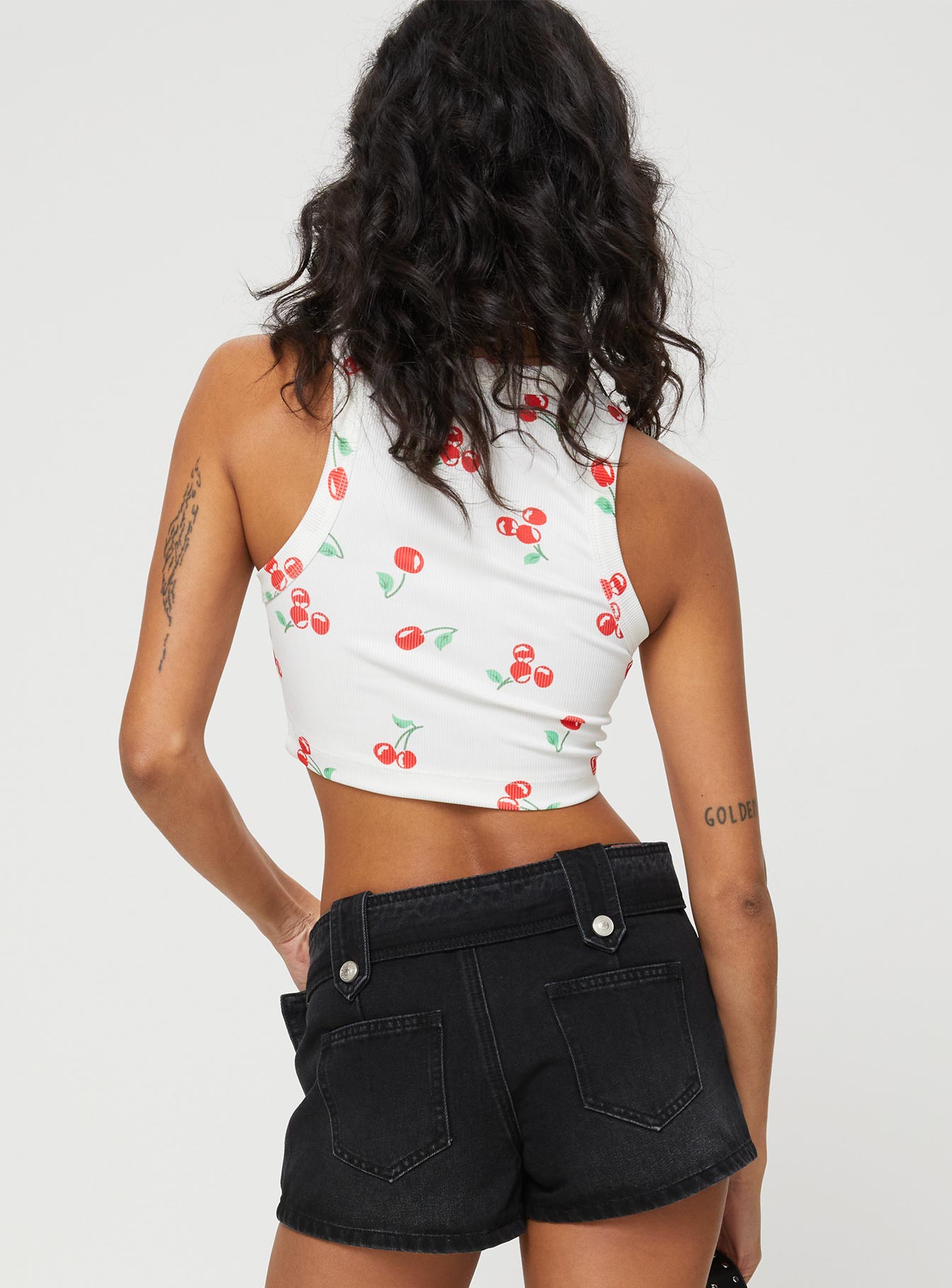 Leita Belted Micro Skort Washed Black Denim - Image 7