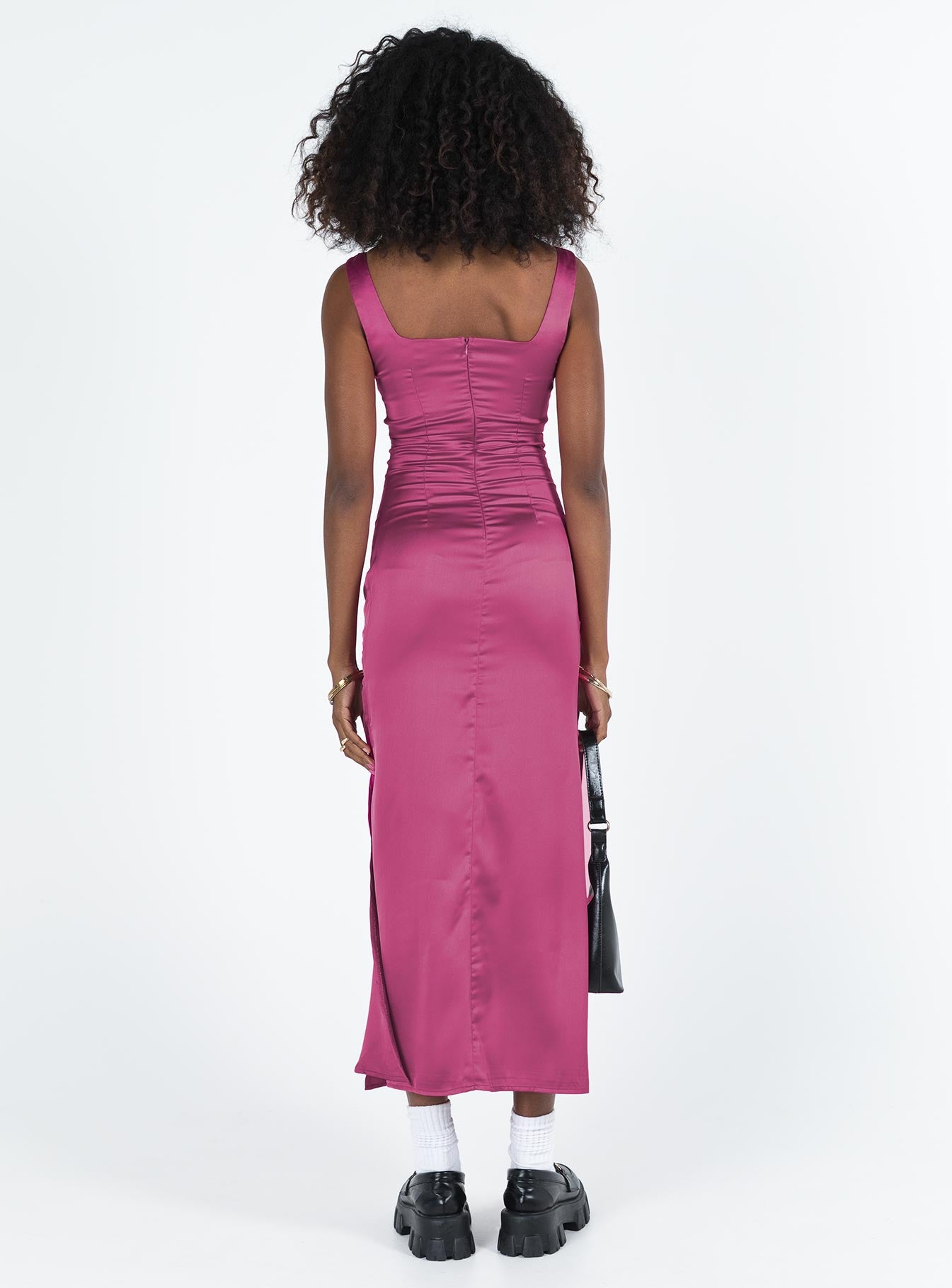 Lynsey Midi Dress Fuchsia - Image 6