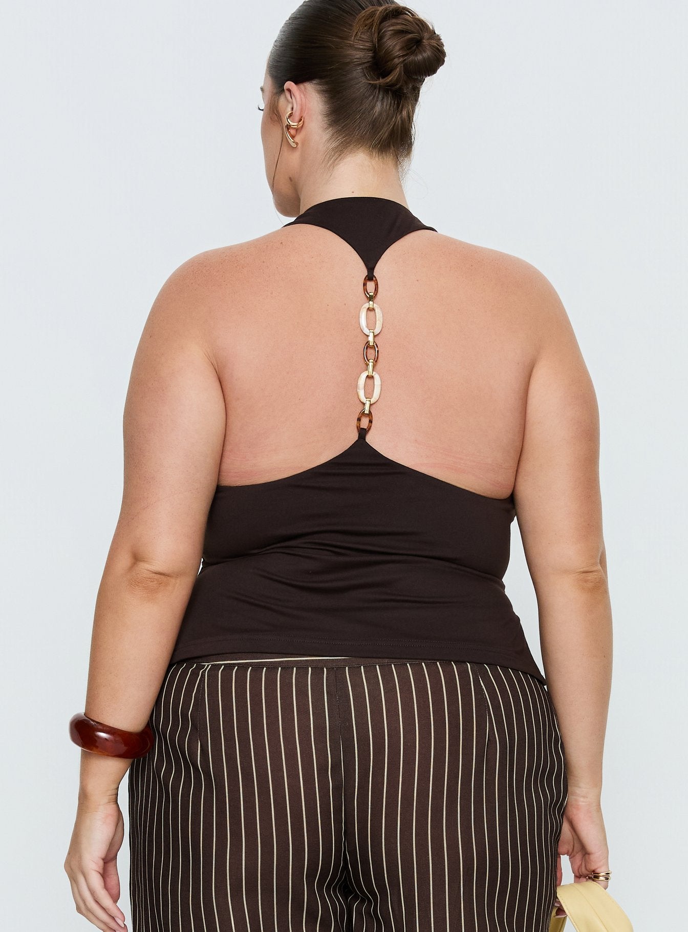 Harlene Back Detail Top Brown Curve - Image 4