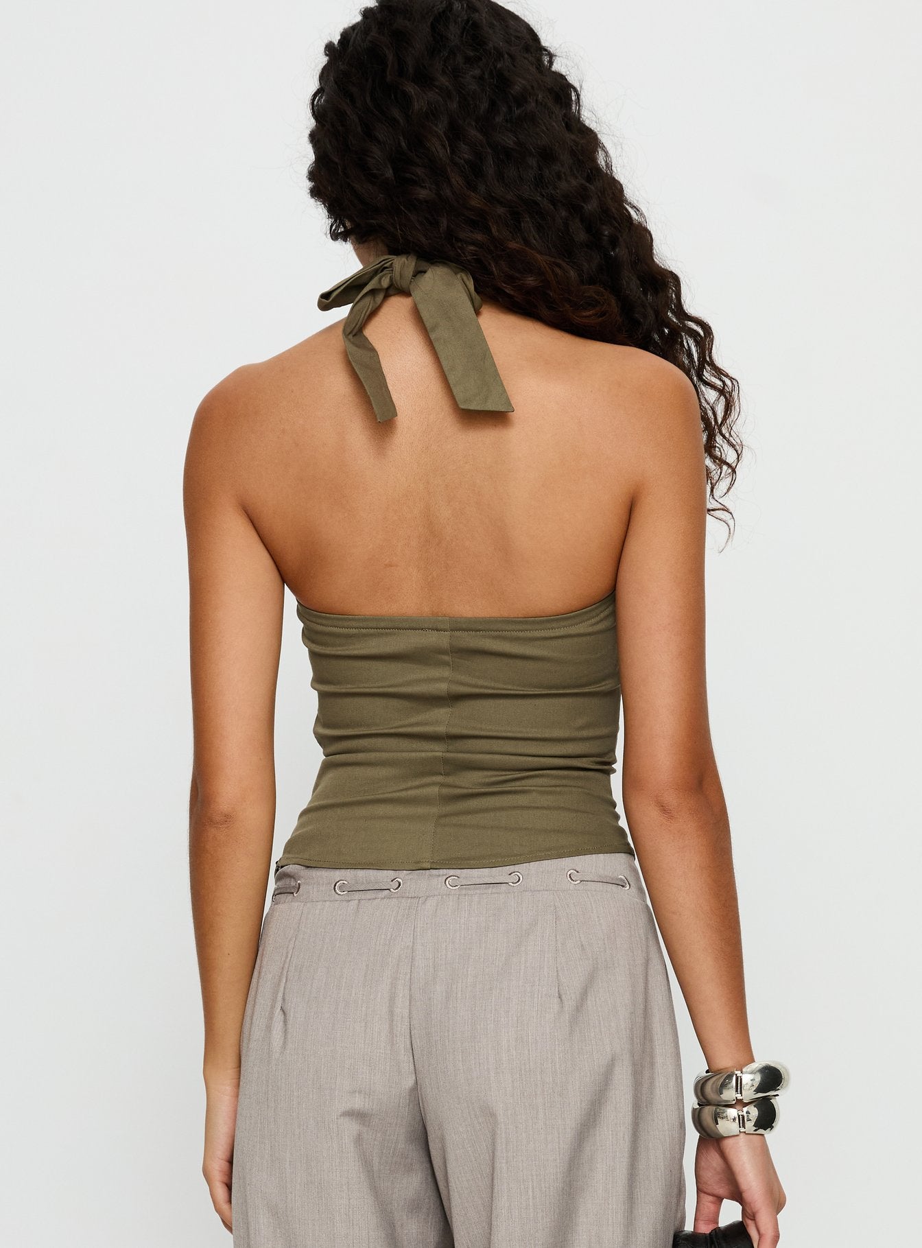 Merril Halter Top Khaki - Image 5