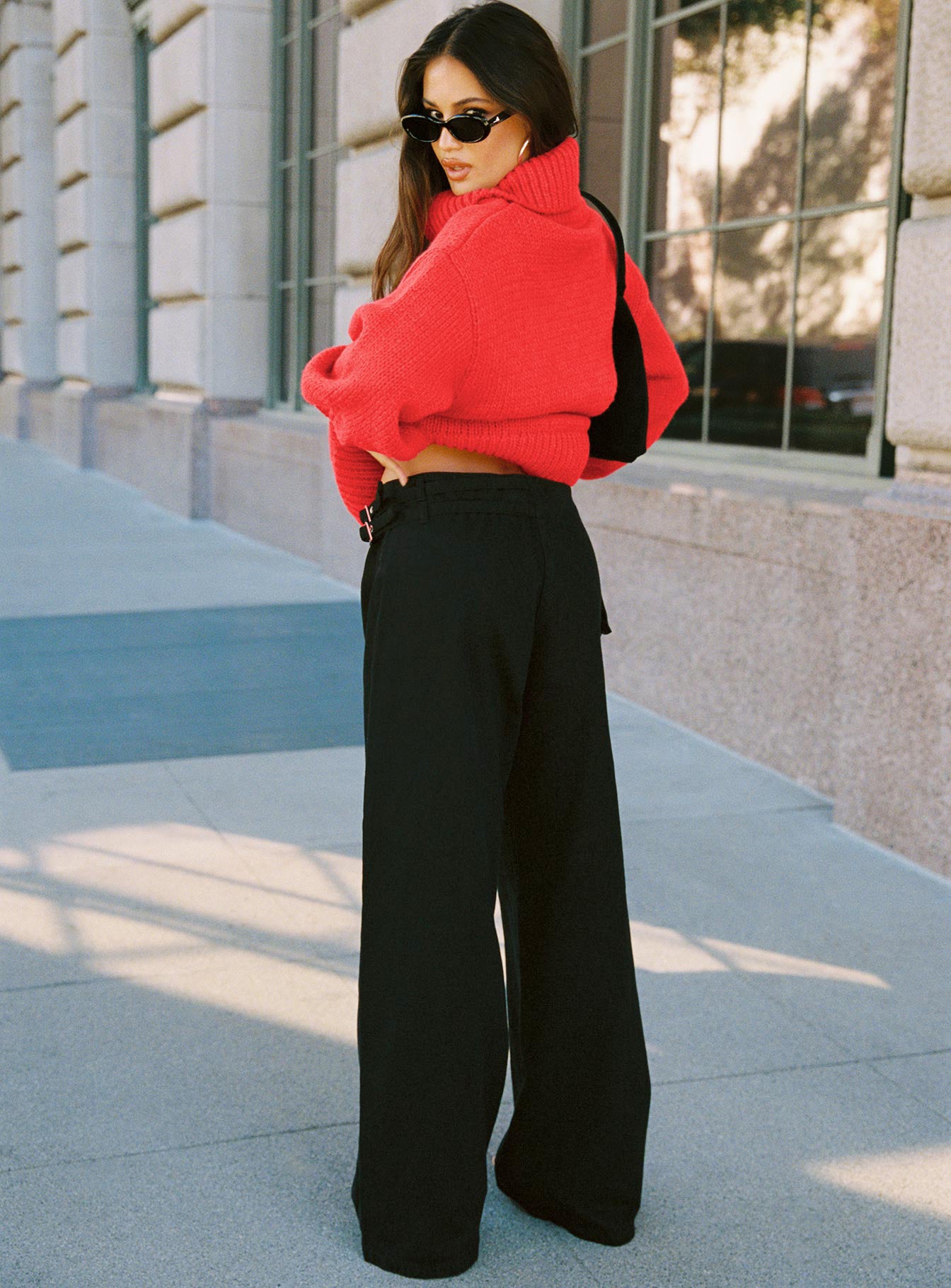 Paltrow Mid Rise Wide Leg Cargo Jeans Black - Image 5