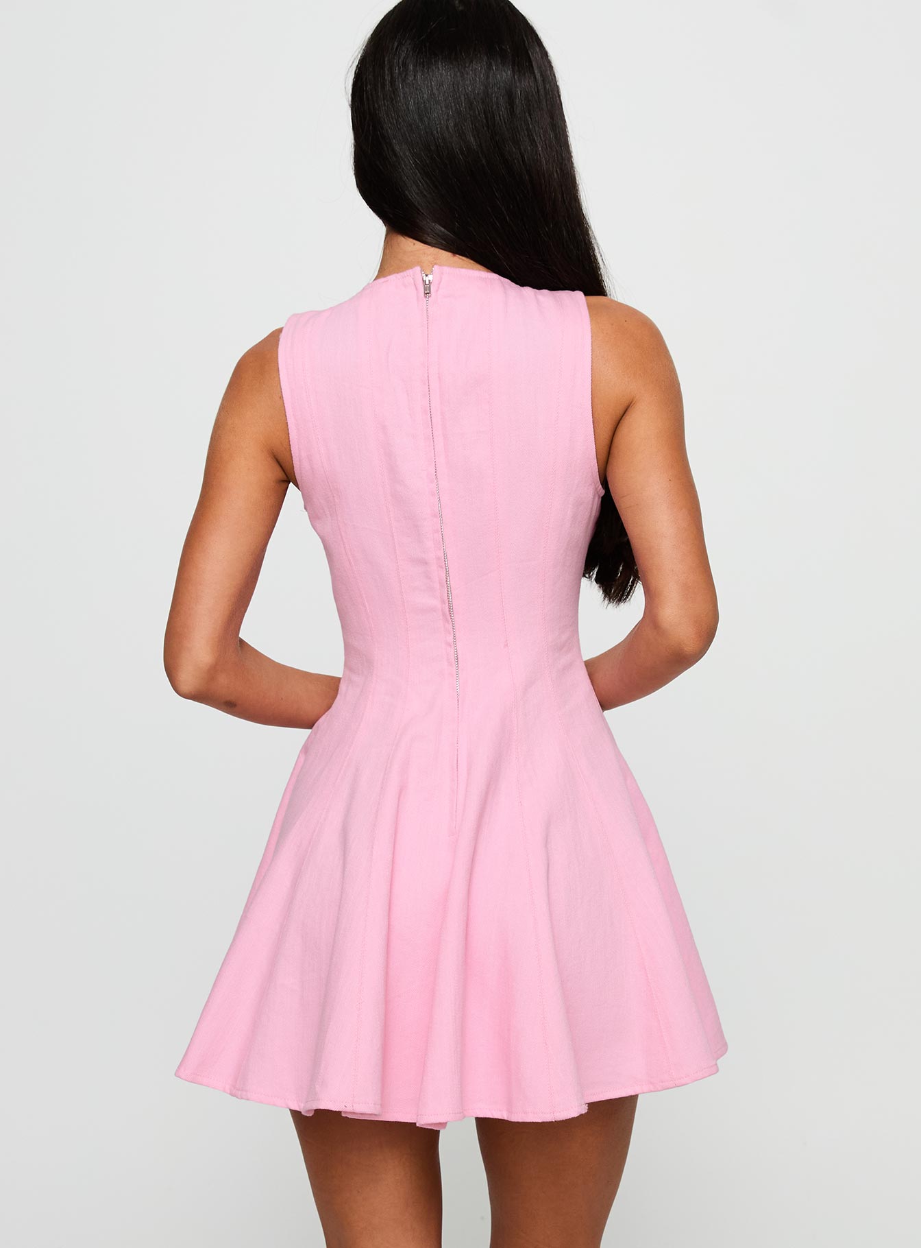 Precedence Keyhole Mini Dress Pink - Image 4