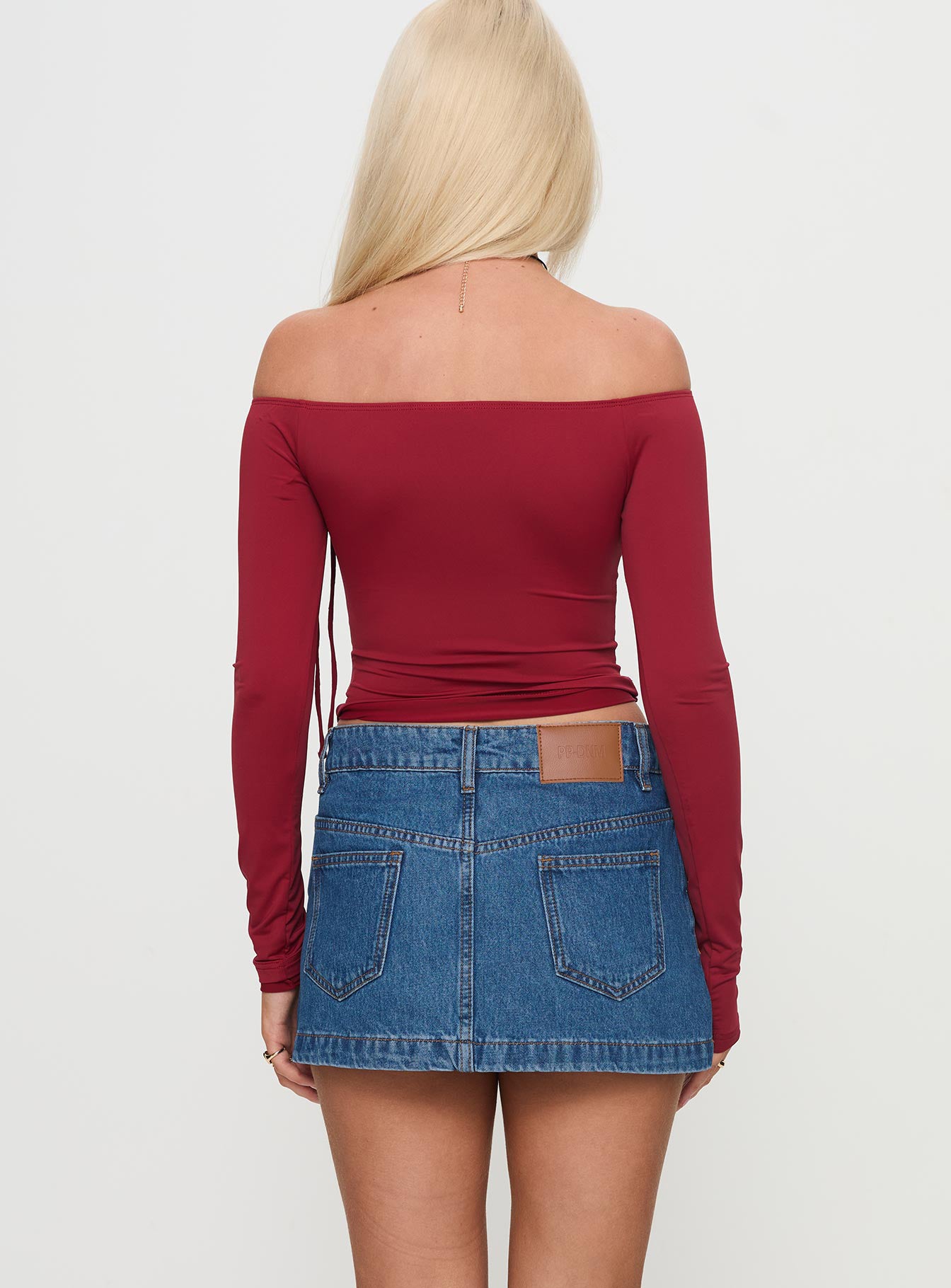Nicolina Low Rise Denim Mini Skirt Light Wash Petite - Image 4