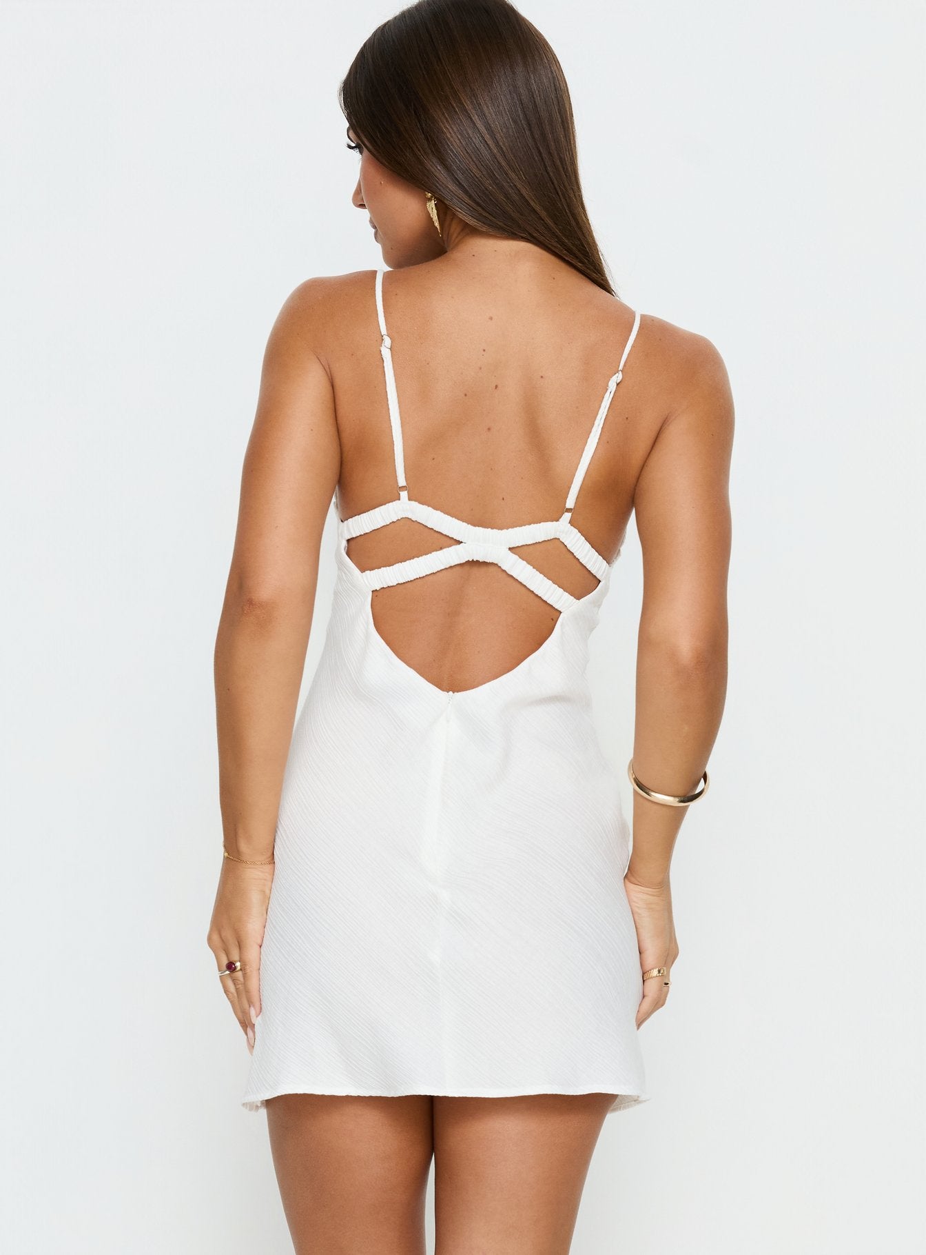 Makaia Balconette Mini Dress White - Image 5