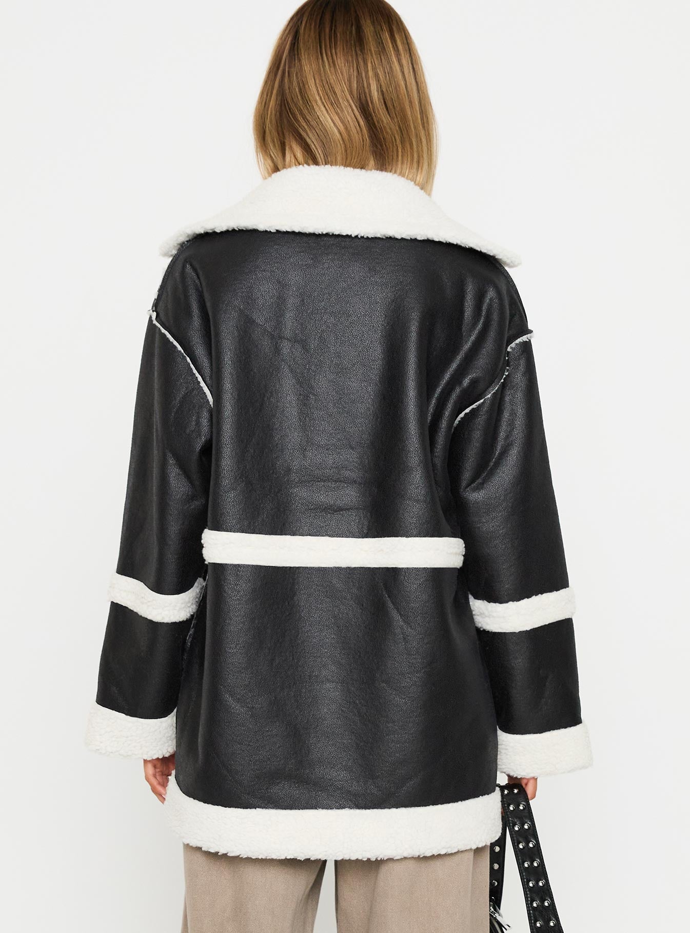Lexie Faux Leather Jacket Black - Image 5