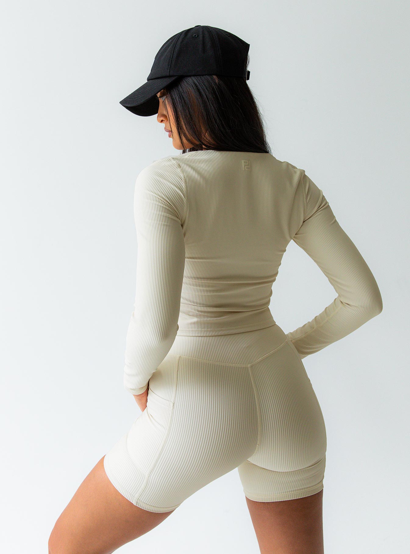 Power Activewear Rib Shorts Latte - Image 14