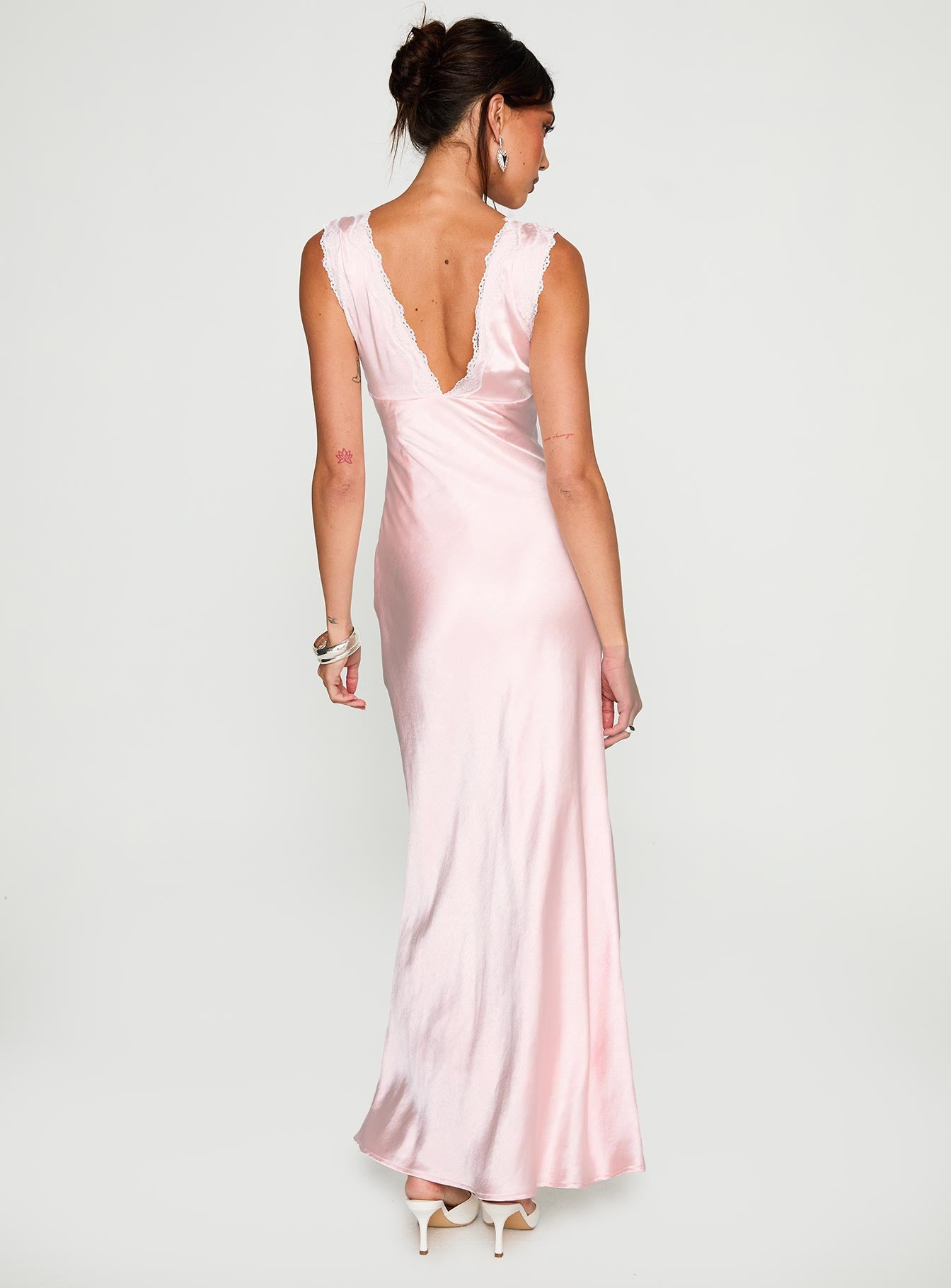 Liliya Lace Maxi Dress Pink - Image 5