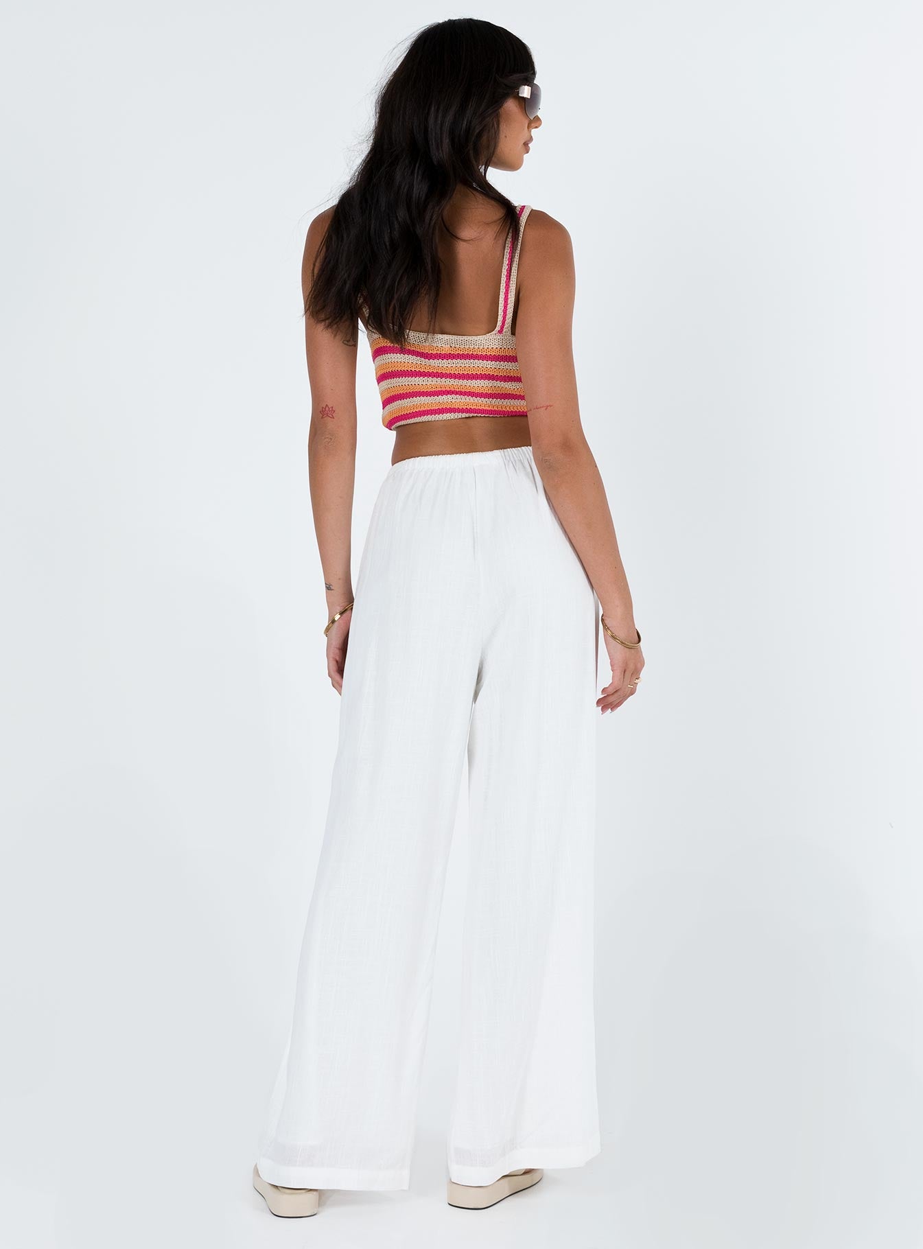Alternative view of Ogilvie Linen Blend Pants White Petite