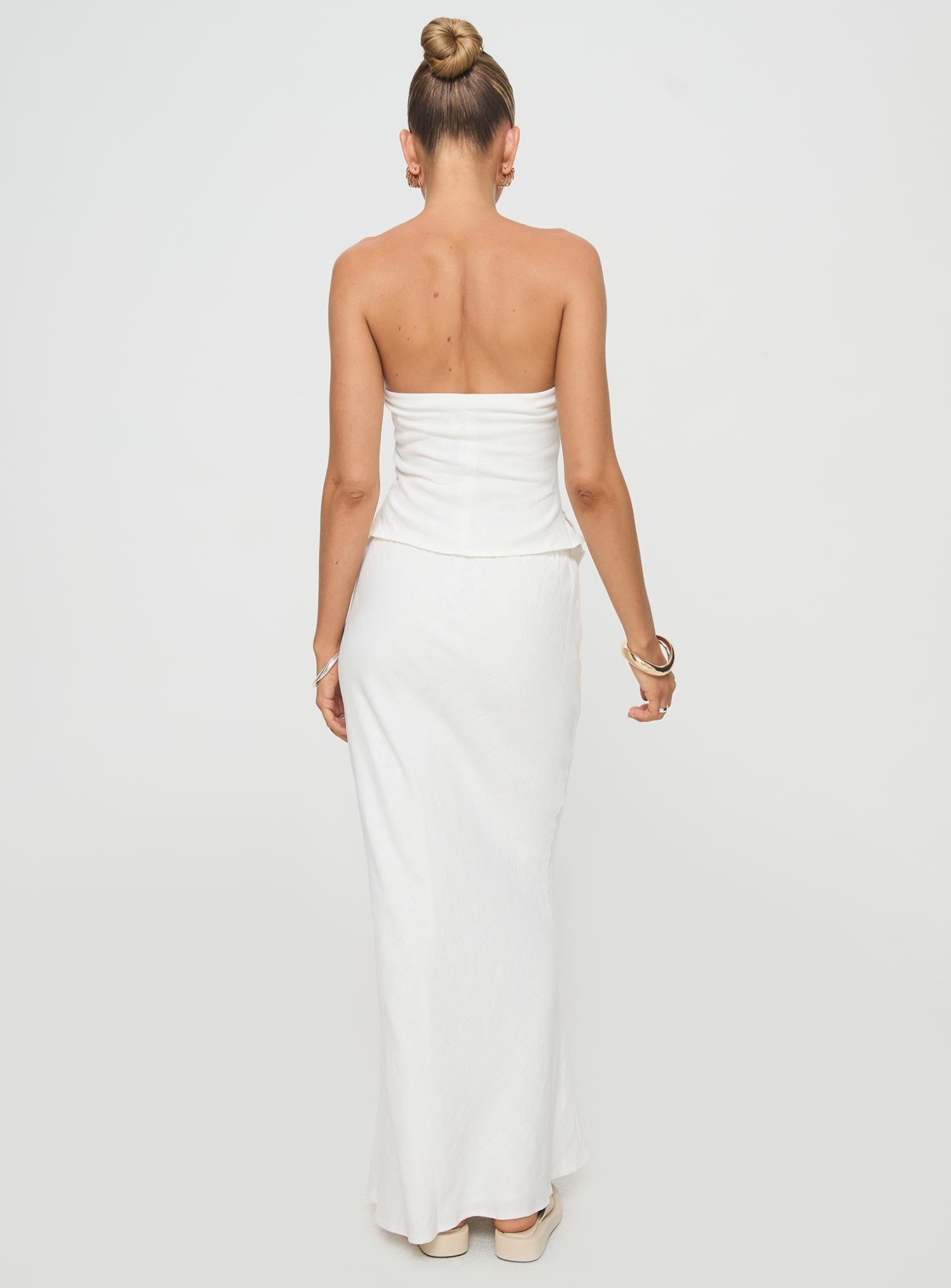 Mercer Linen Blend Maxi Skirt White - Image 5