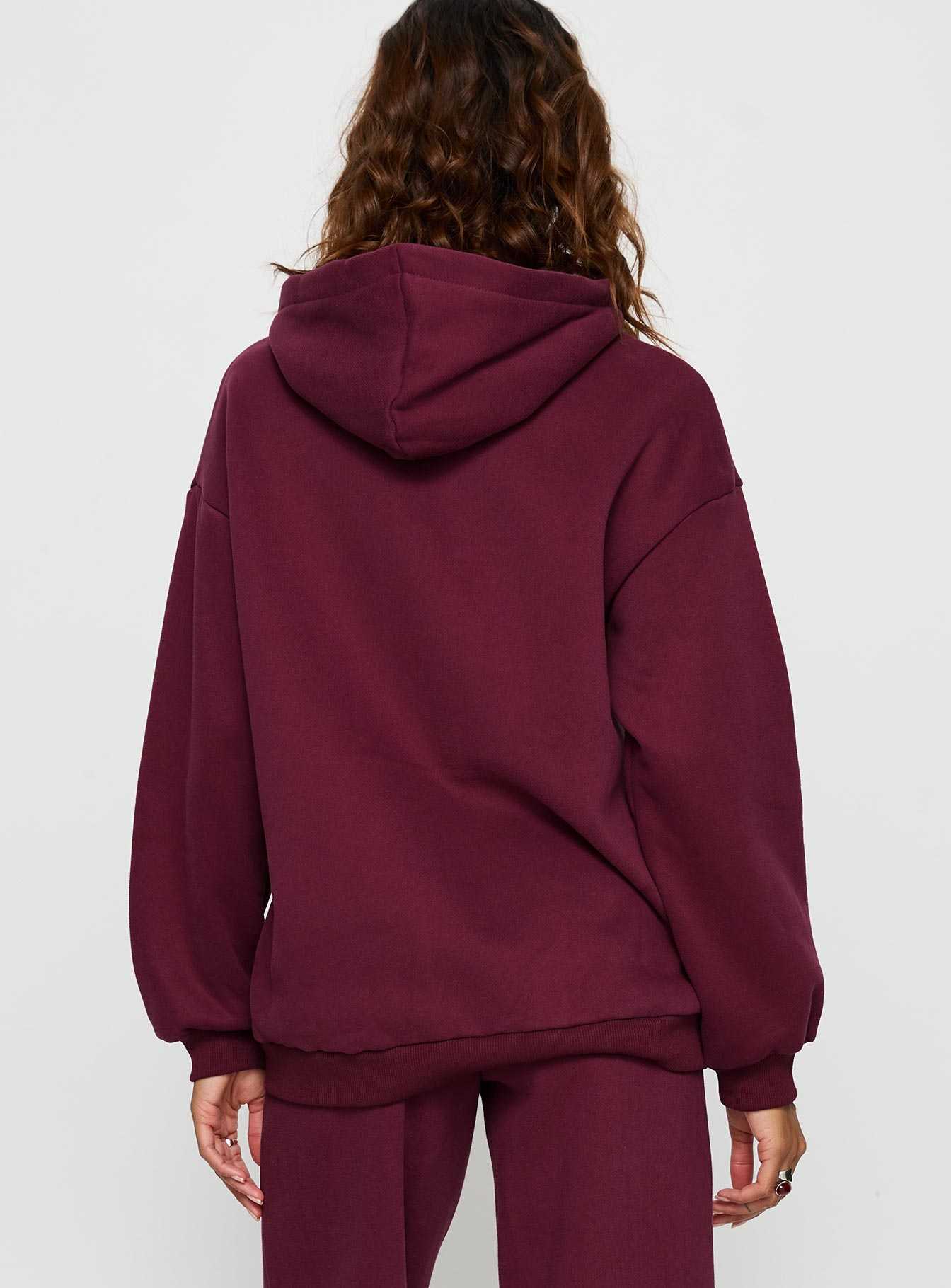 Princess Polly Stargirl Zip Through Jumper Burgundy - Image 5