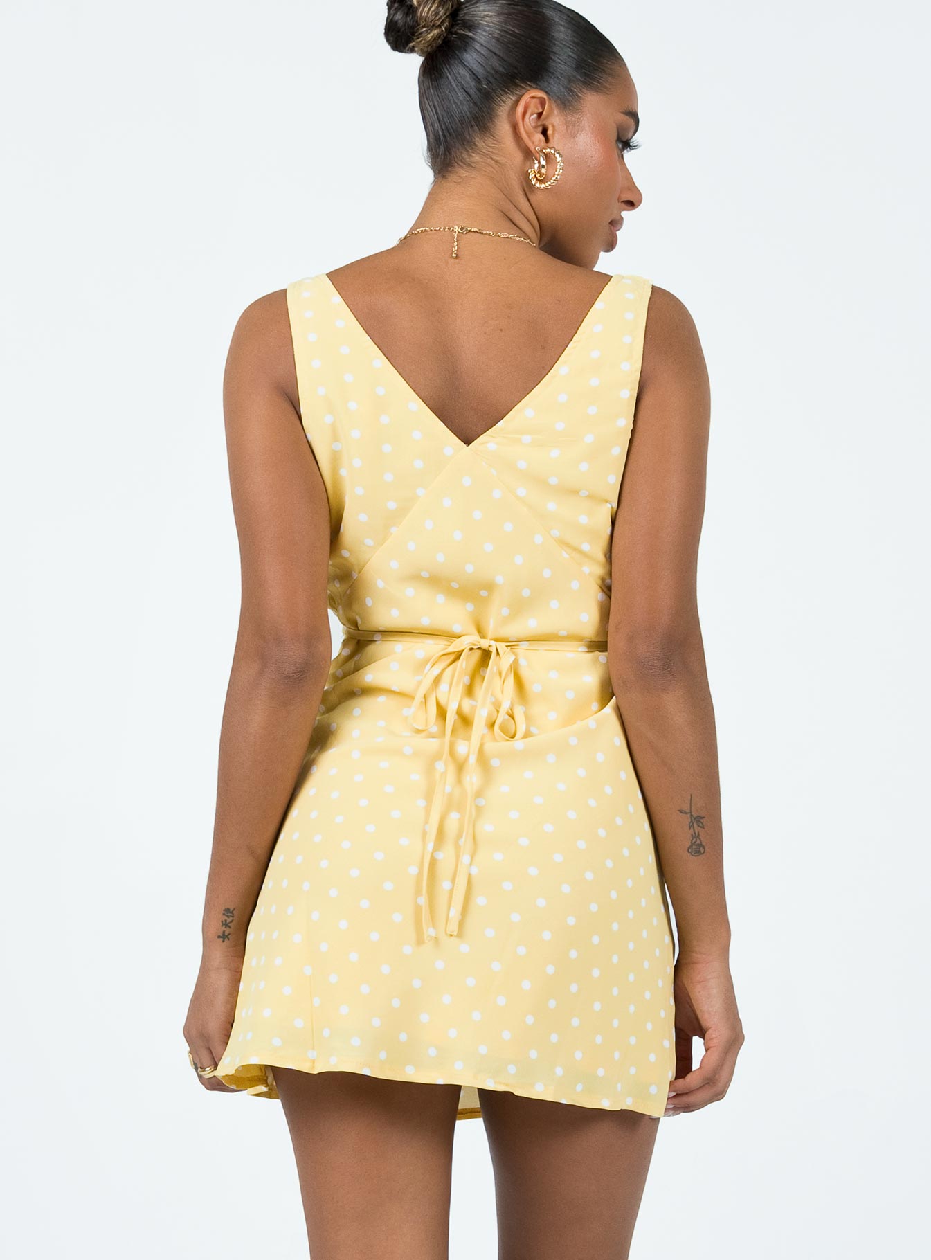 Nellie Mini Dress Yellow Polka Dot - Image 5