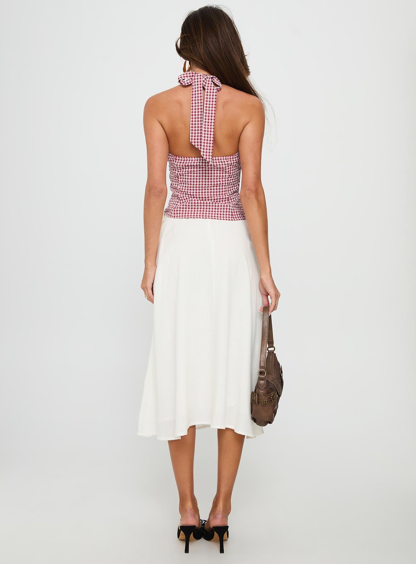 Persuasion Tie Side Midi Skirt White - Image 5