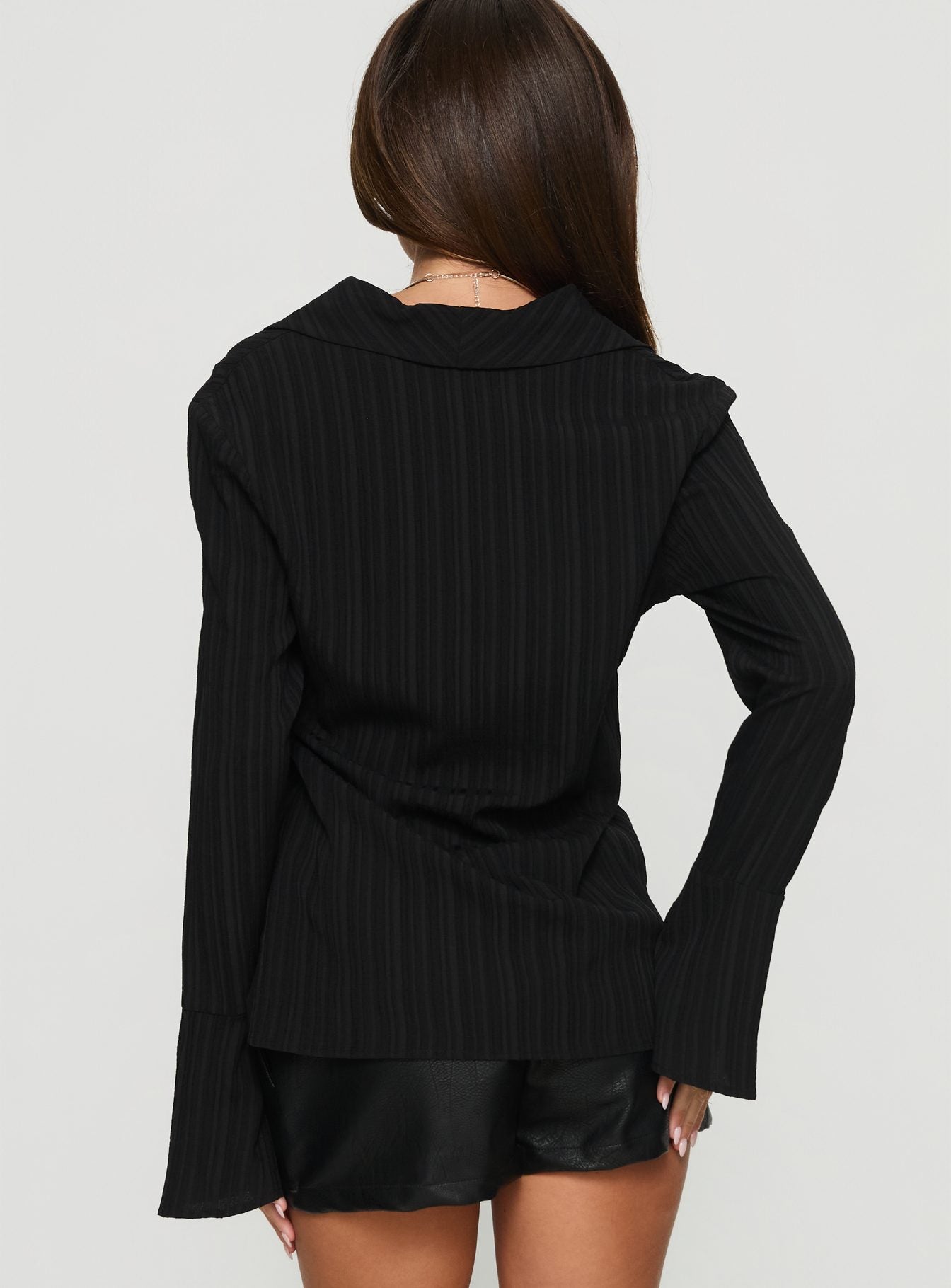 Beatris Long Sleeve Top Black - Image 4
