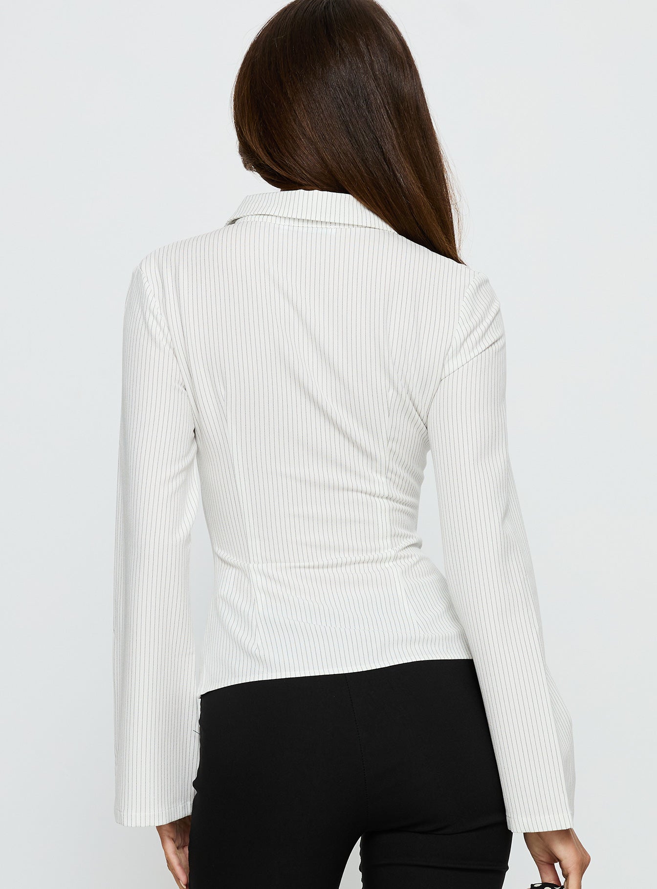 Anni Pinstripe Shirt White - Image 5