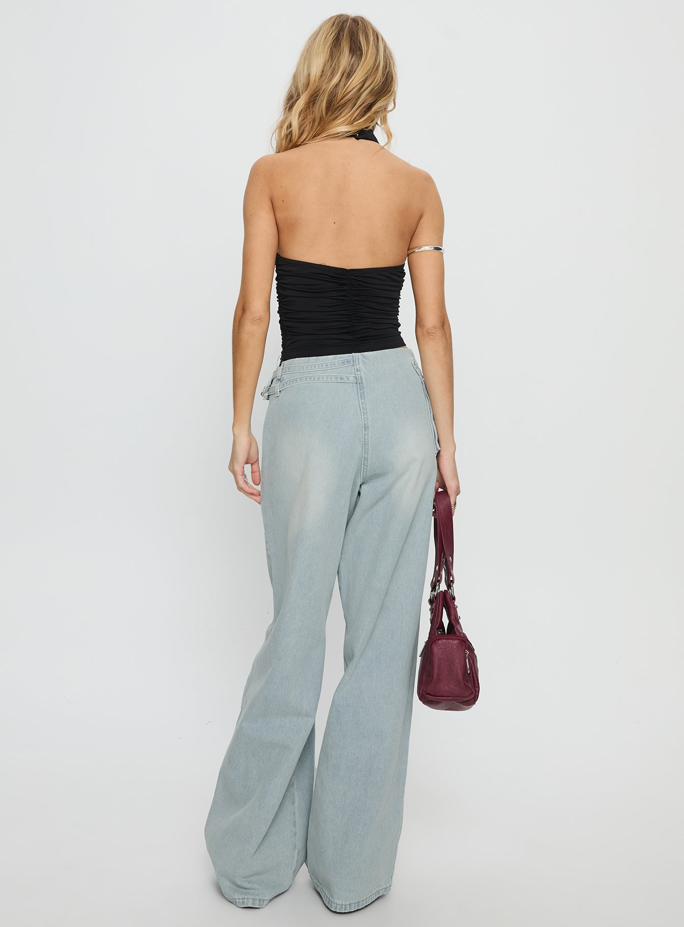 Paltrow Mid Rise Wide Leg Cargo Jeans Black - Image 14