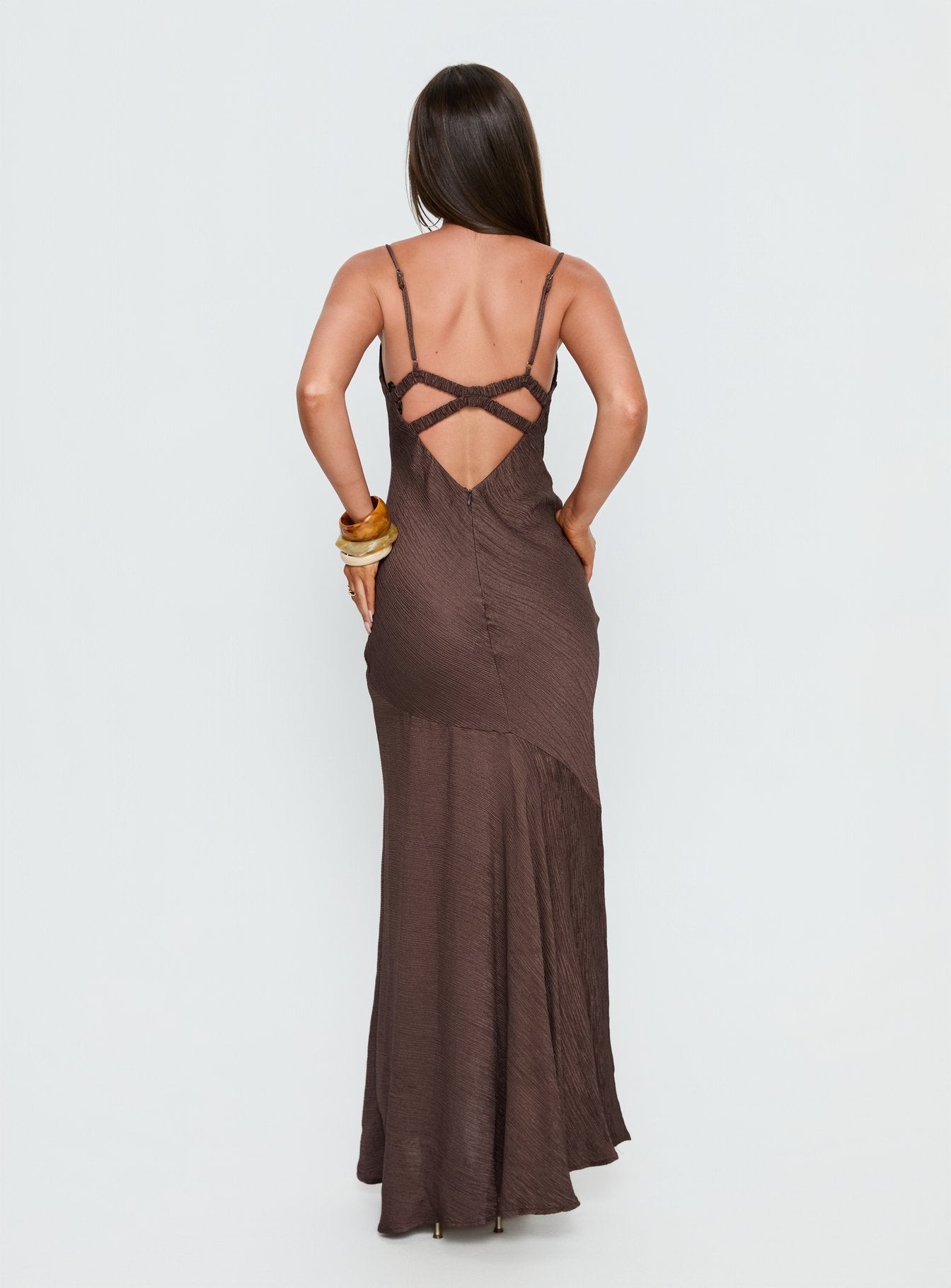 Makaia Balconette Maxi Dress Brown - Image 4