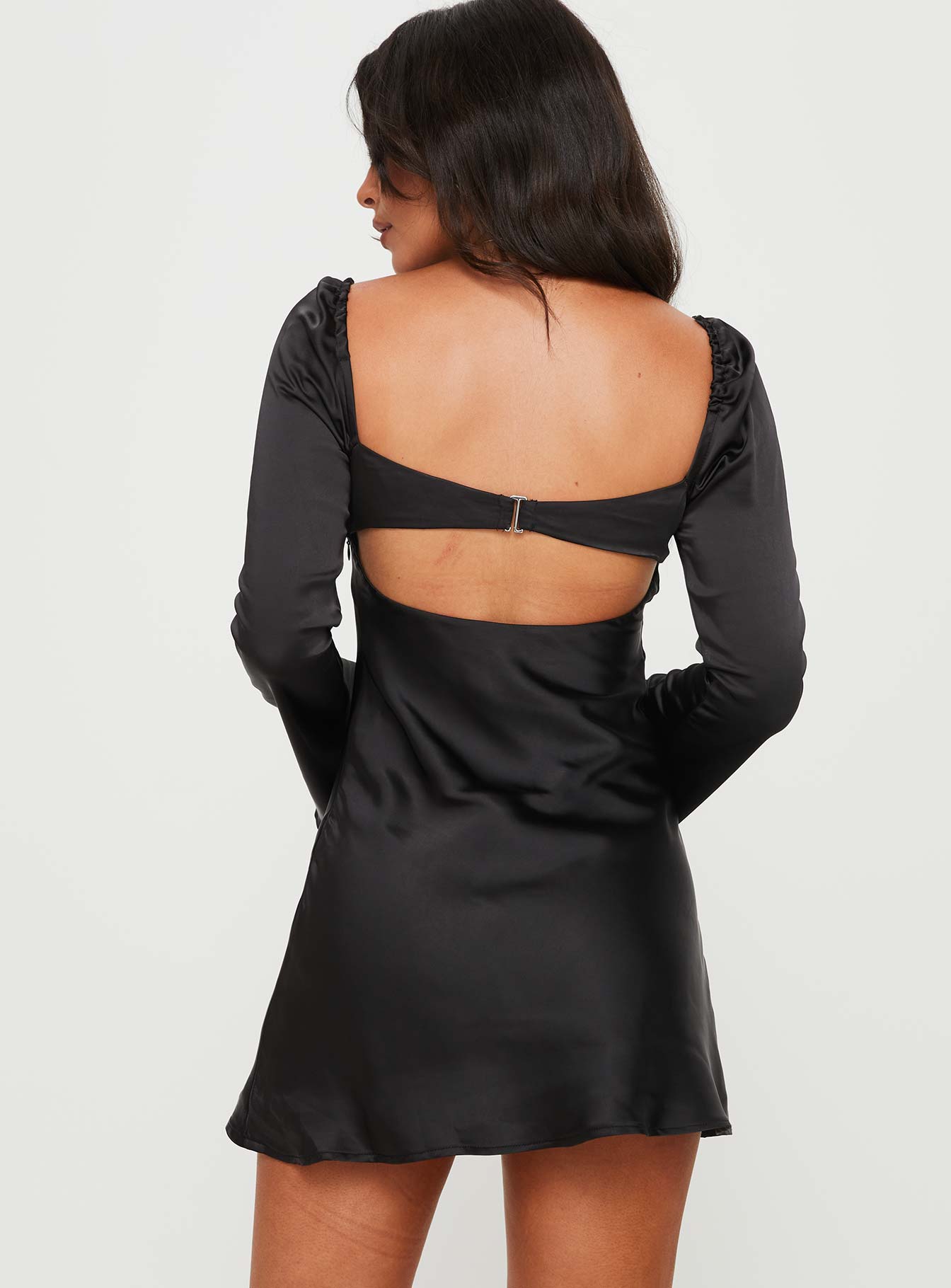 Moniz Long Sleeve Mini Dress Black - Image 5