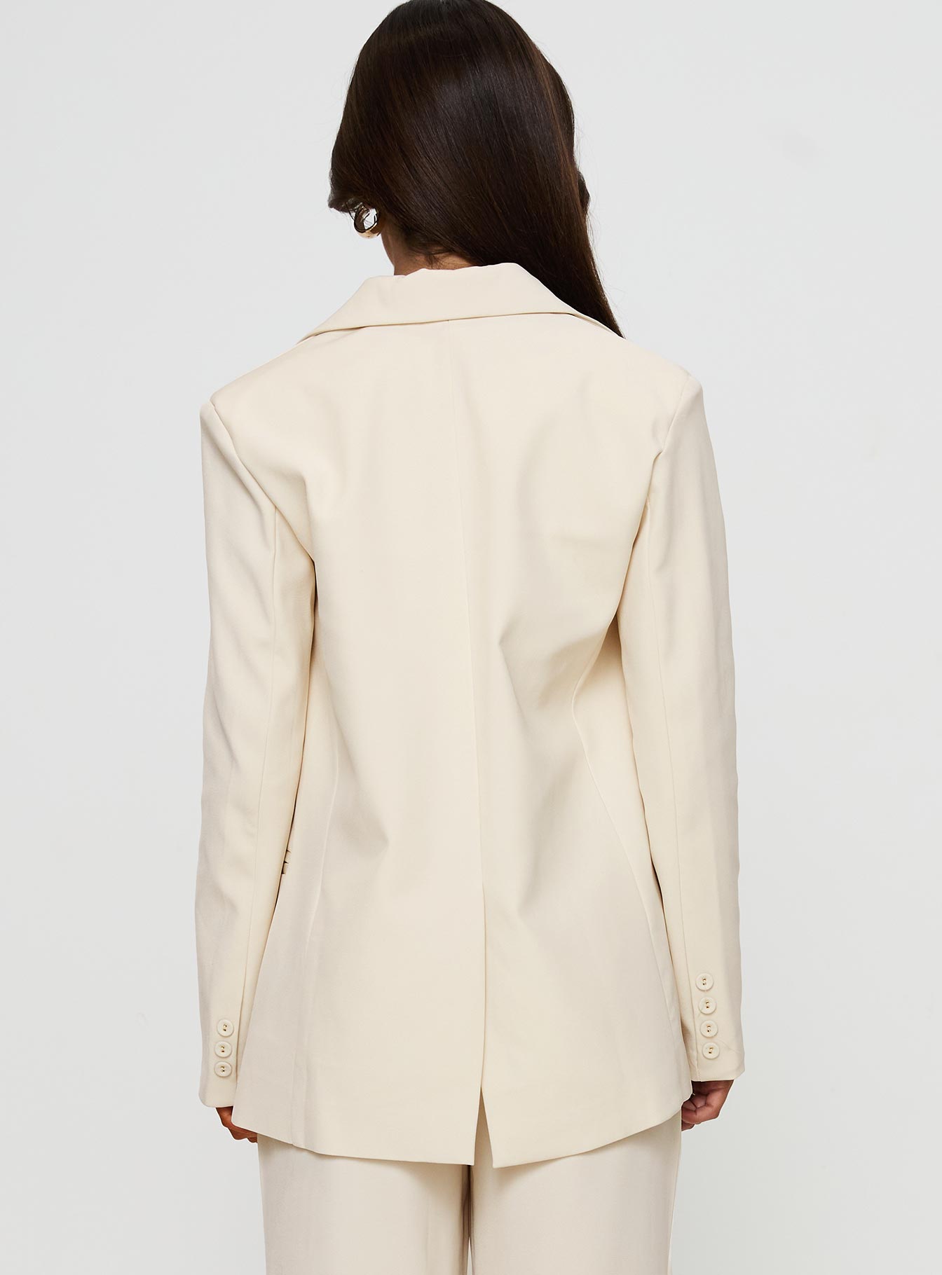 Crowd Pleaser Oversized Blazer Cream - Image 5