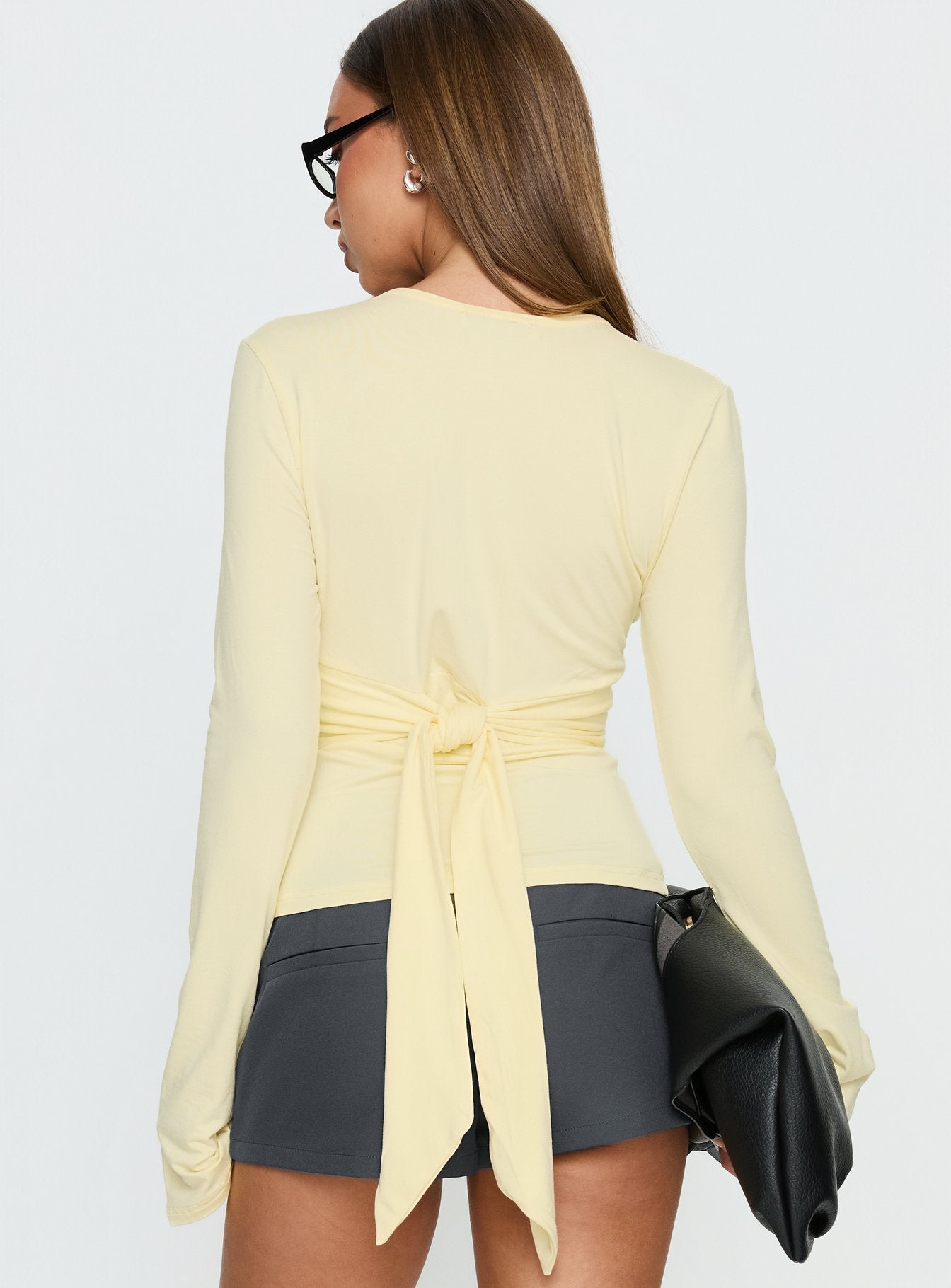 Madelon Long Sleeve Wrap Top Butter - Image 5