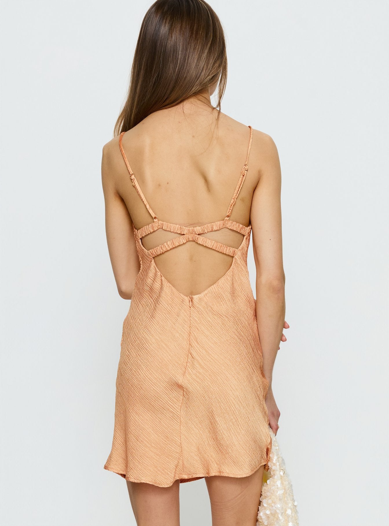 Makaia Balconette Mini Dress Sorbet Orange - Image 4