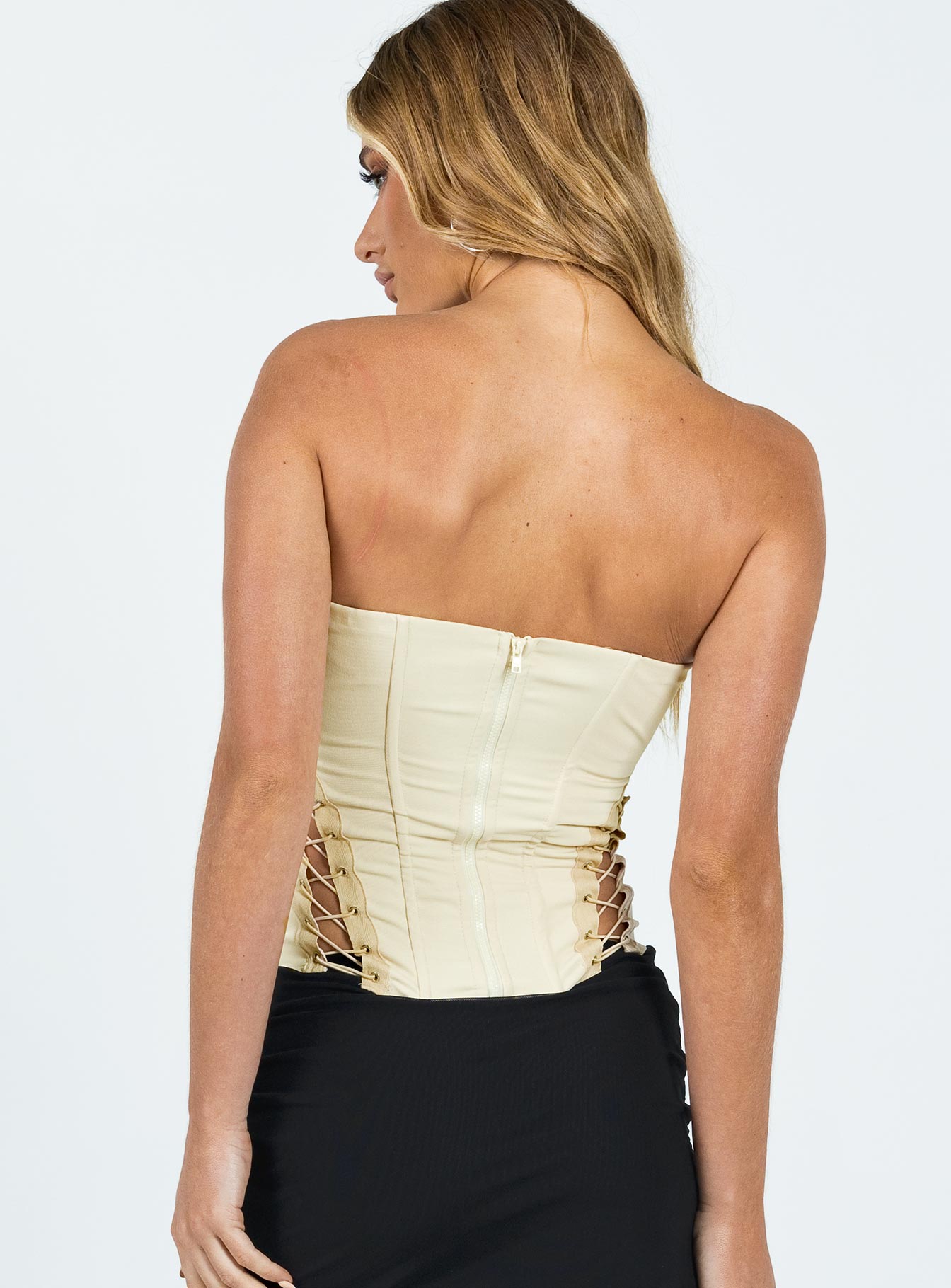 Eden Lace Up Corset Cream - Image 5