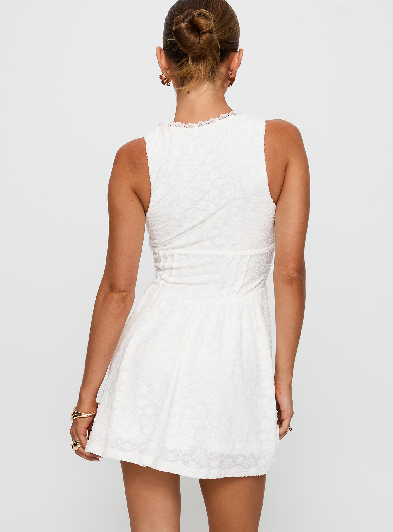 Loveluck Lace Mini Dress White - Image 5
