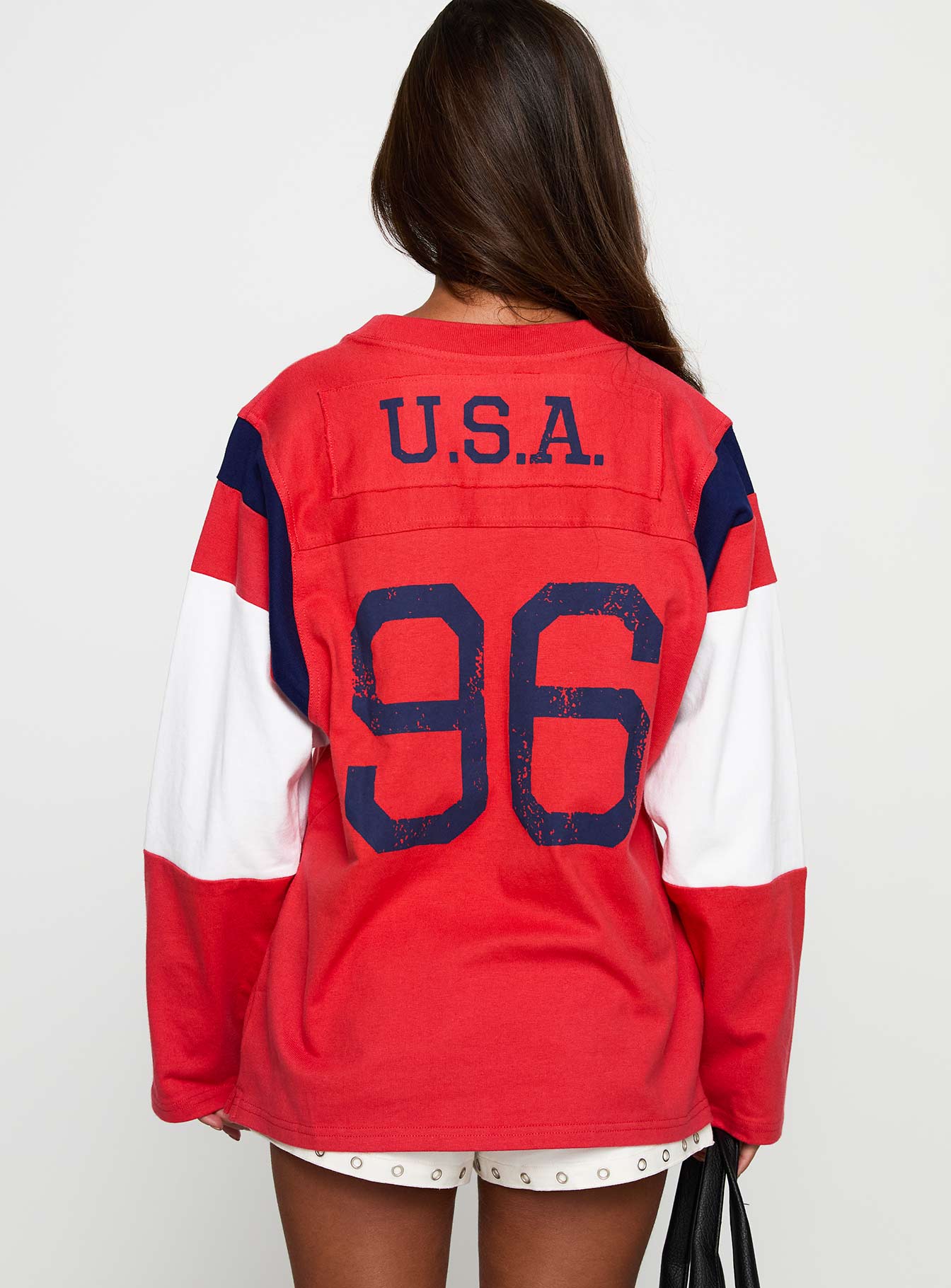Mls 96 Retro Oversized Long Sleeve Top Red - Image 5