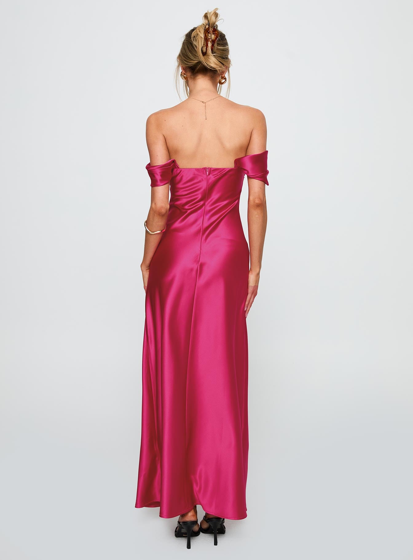 Live For You Off The Shoulder Maxi Dress Hot Pink - Image 5
