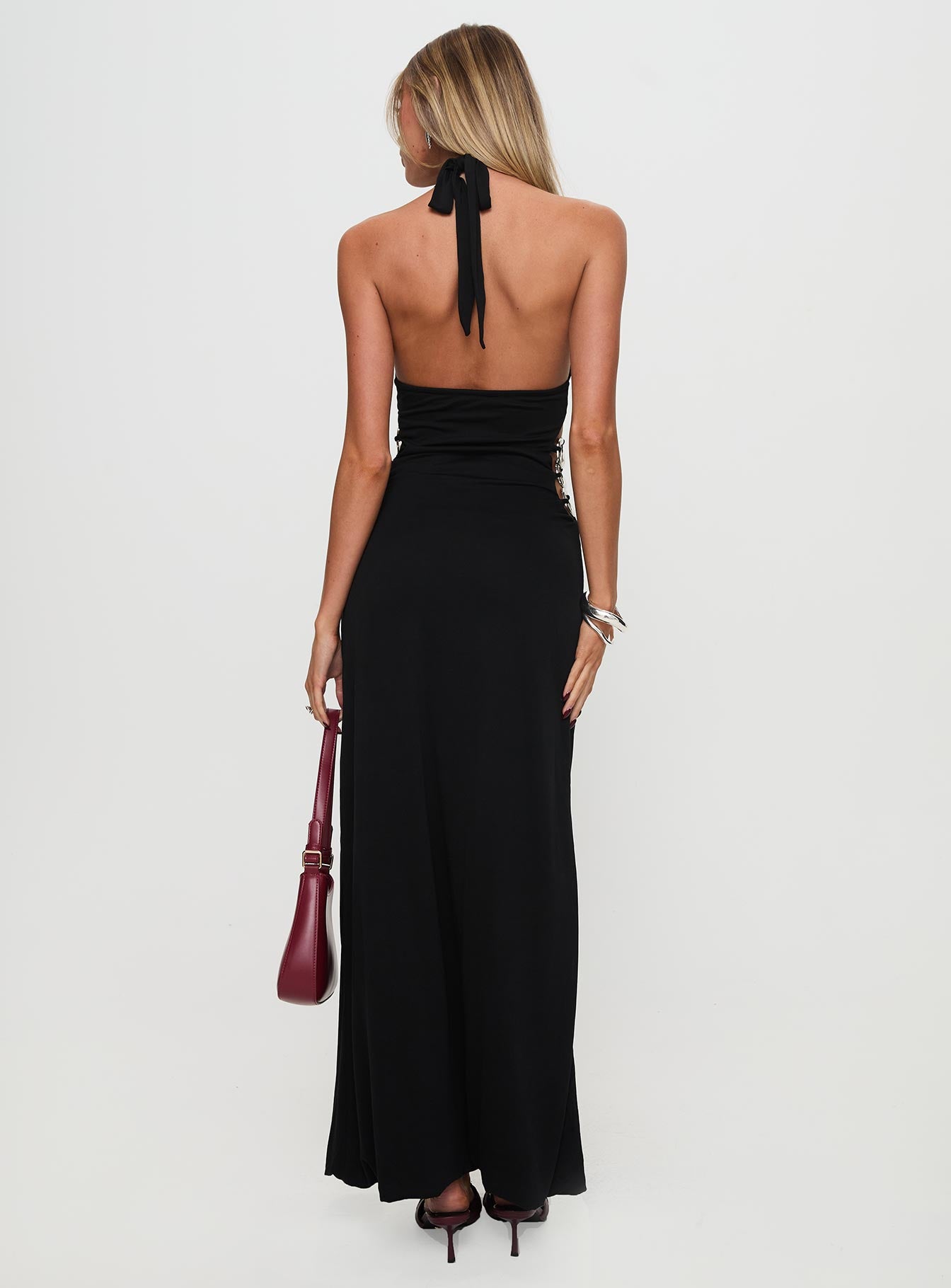 Make A Fortune Hardware Halter Maxi Dress Black - Image 5