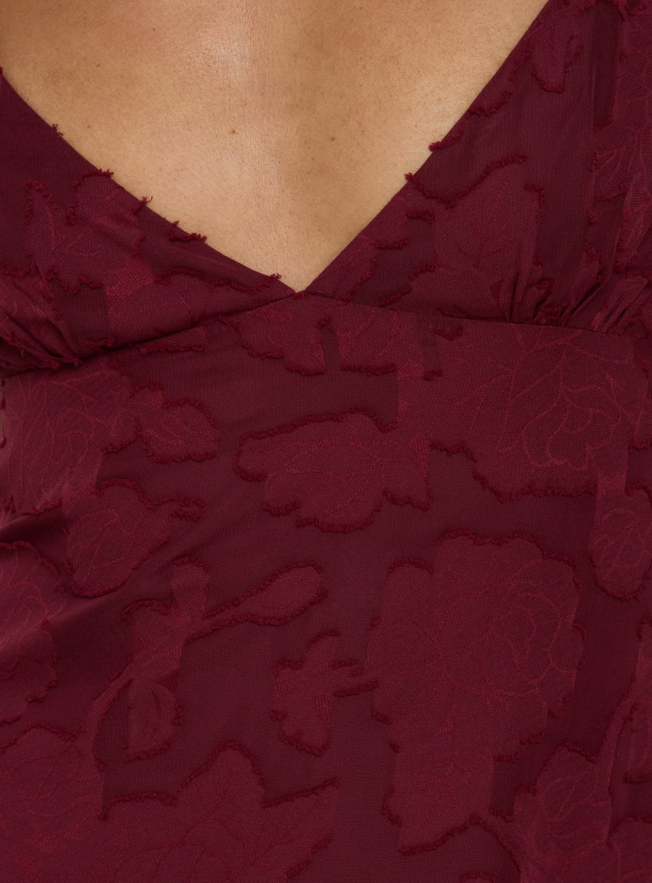 Lyricah Tiered Tie Back Maxi Dress Burgundy - Image 6