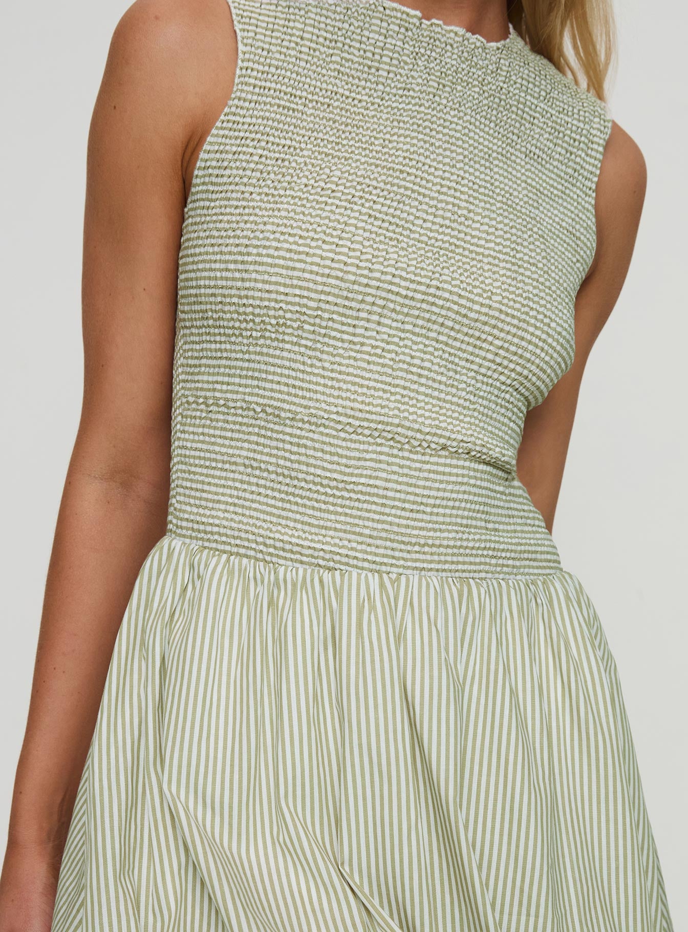 Narnie Mini Dress Sage - Image 6