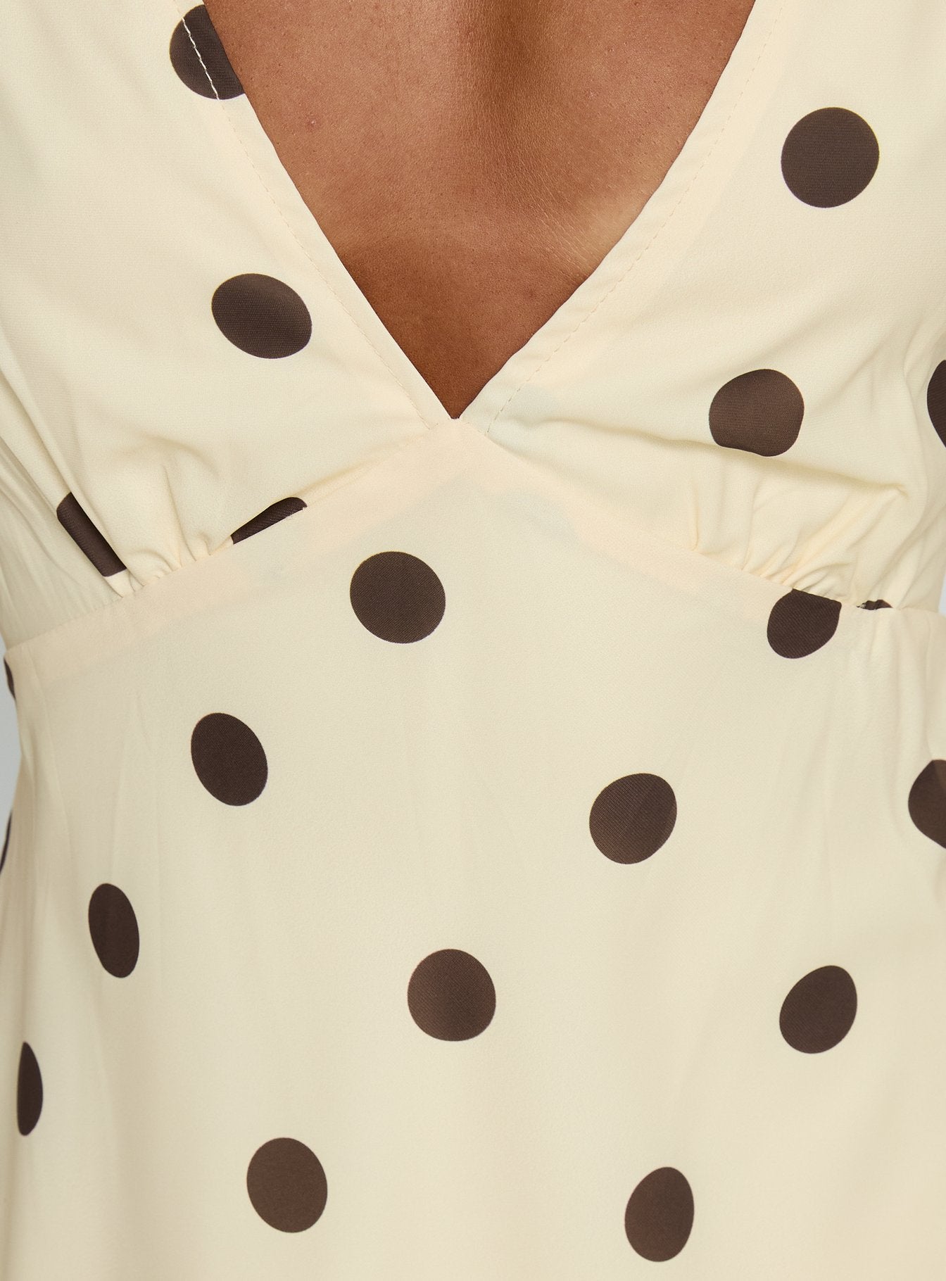 Nellie Mini Dress Lemon / Brown Polka Dot - Image 6