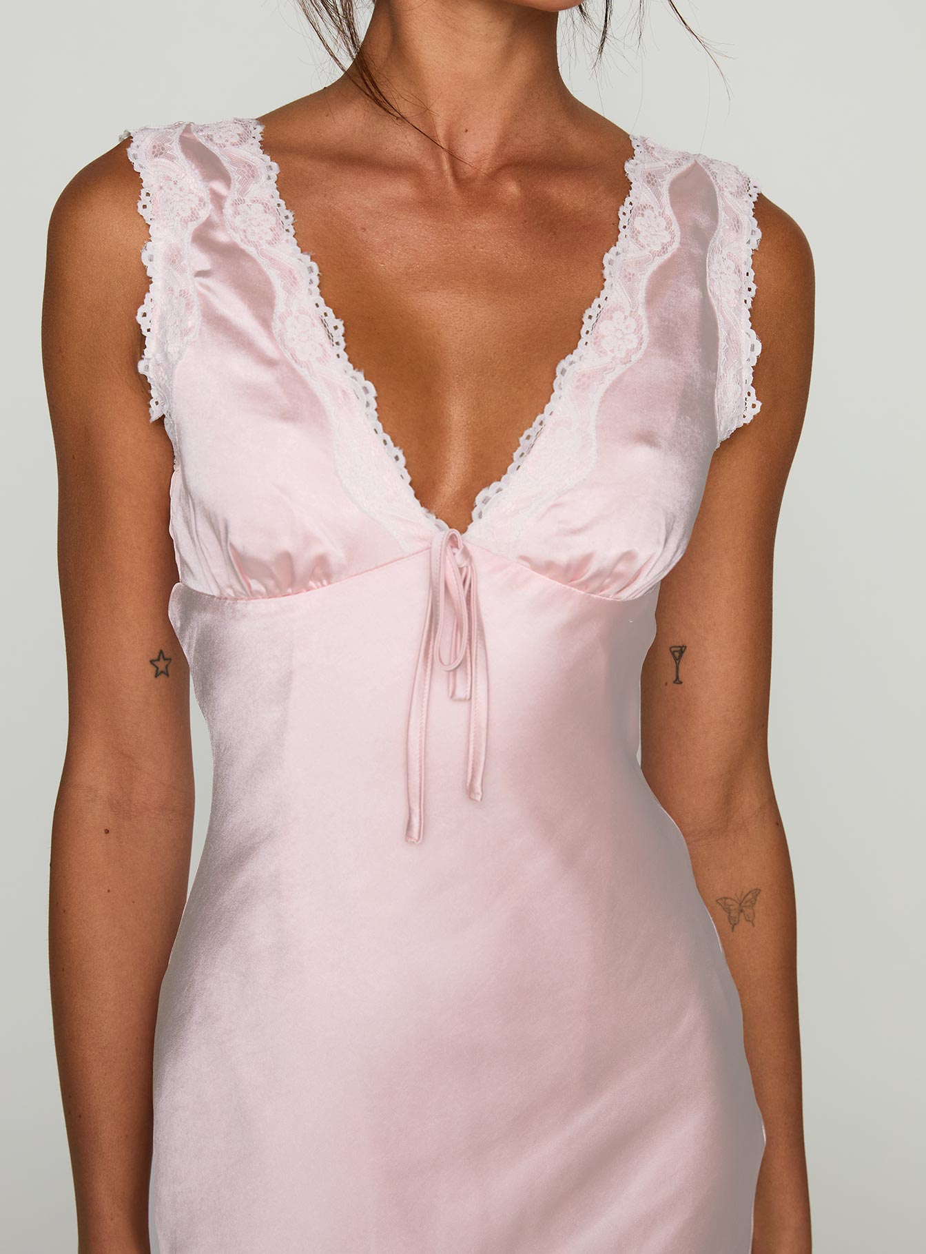 Liliya Lace Maxi Dress Pink - Image 6