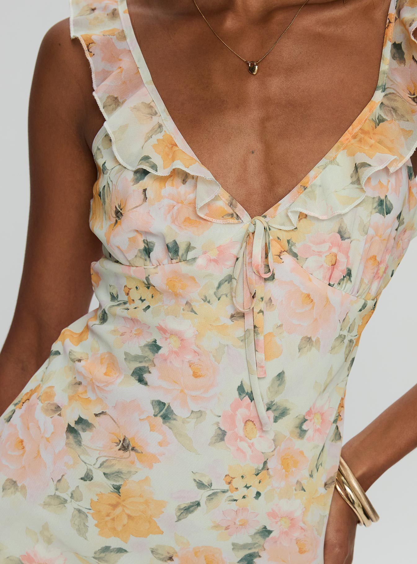 On A Wave Frill Detail Maxi Dress Multi - Image 5