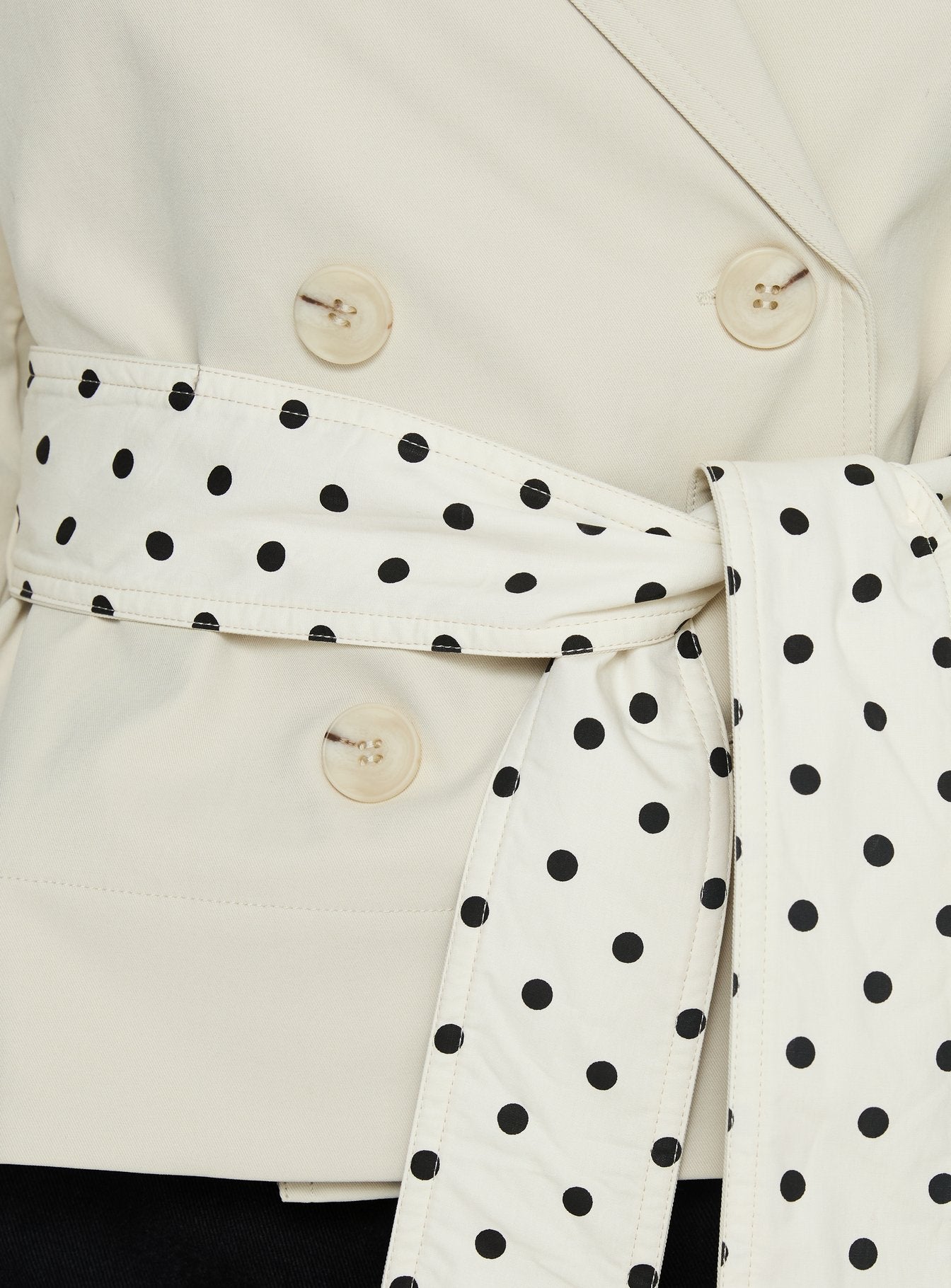 Meriana Cropped Trench Beige Polka Dot - Image 5