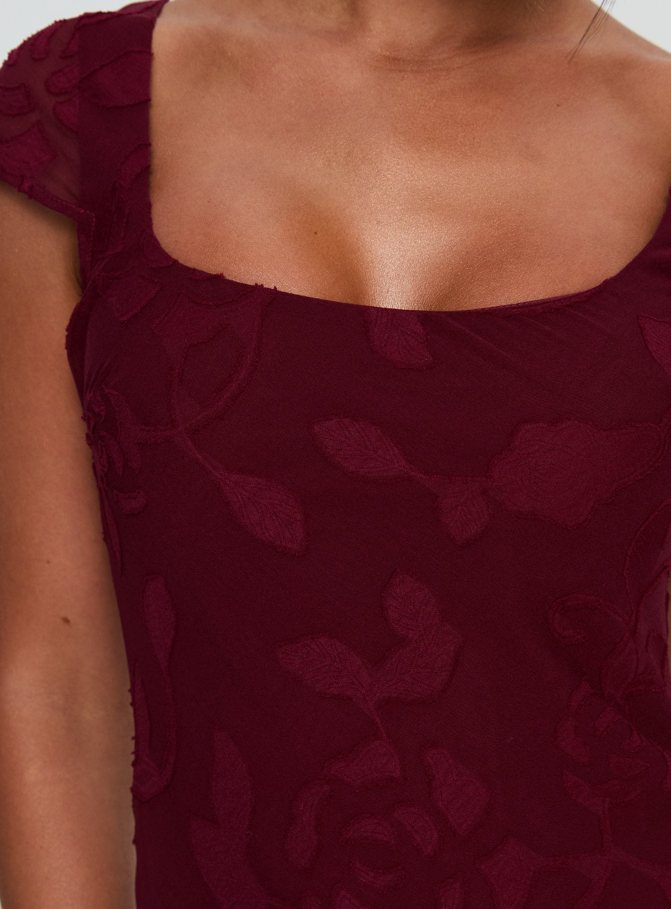 Lucienna Mini Dress Burgundy Floral - Image 5