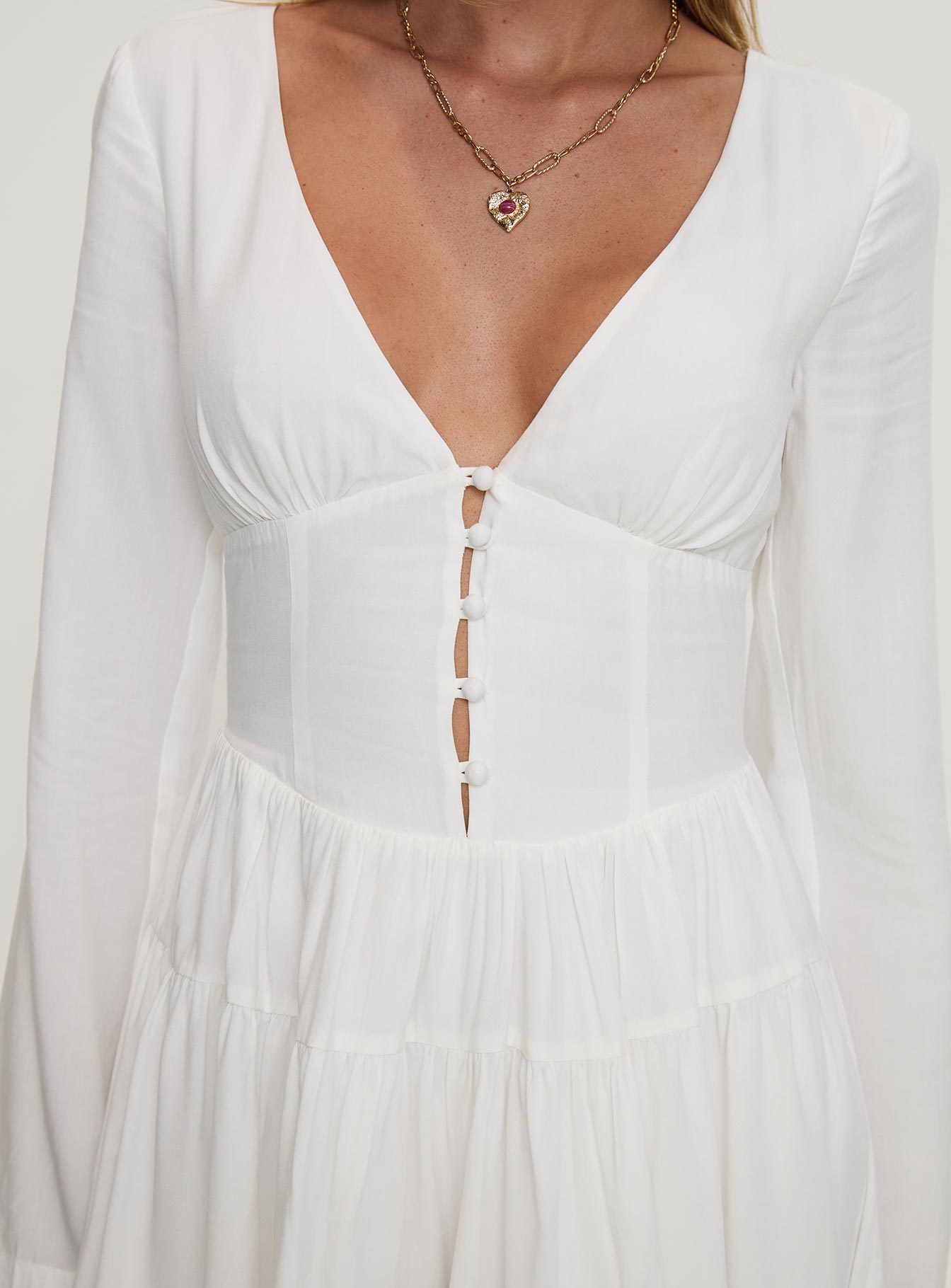 Halcyon Long Sleeve Romper White - Image 6