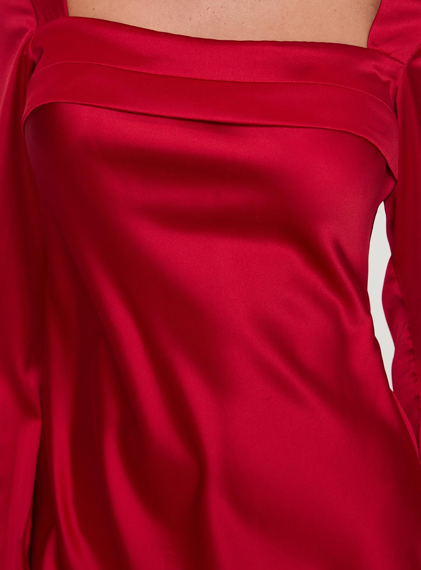 Phillipa Long Sleeve Mini Dress Red - Image 6