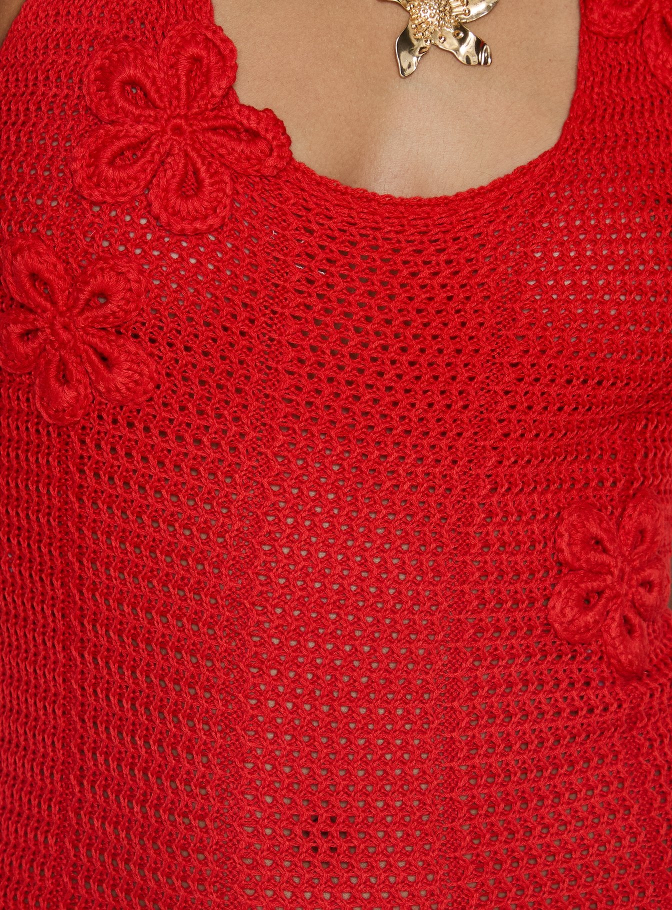Lior Knit Scoop Halter Mini Dress Red - Image 6
