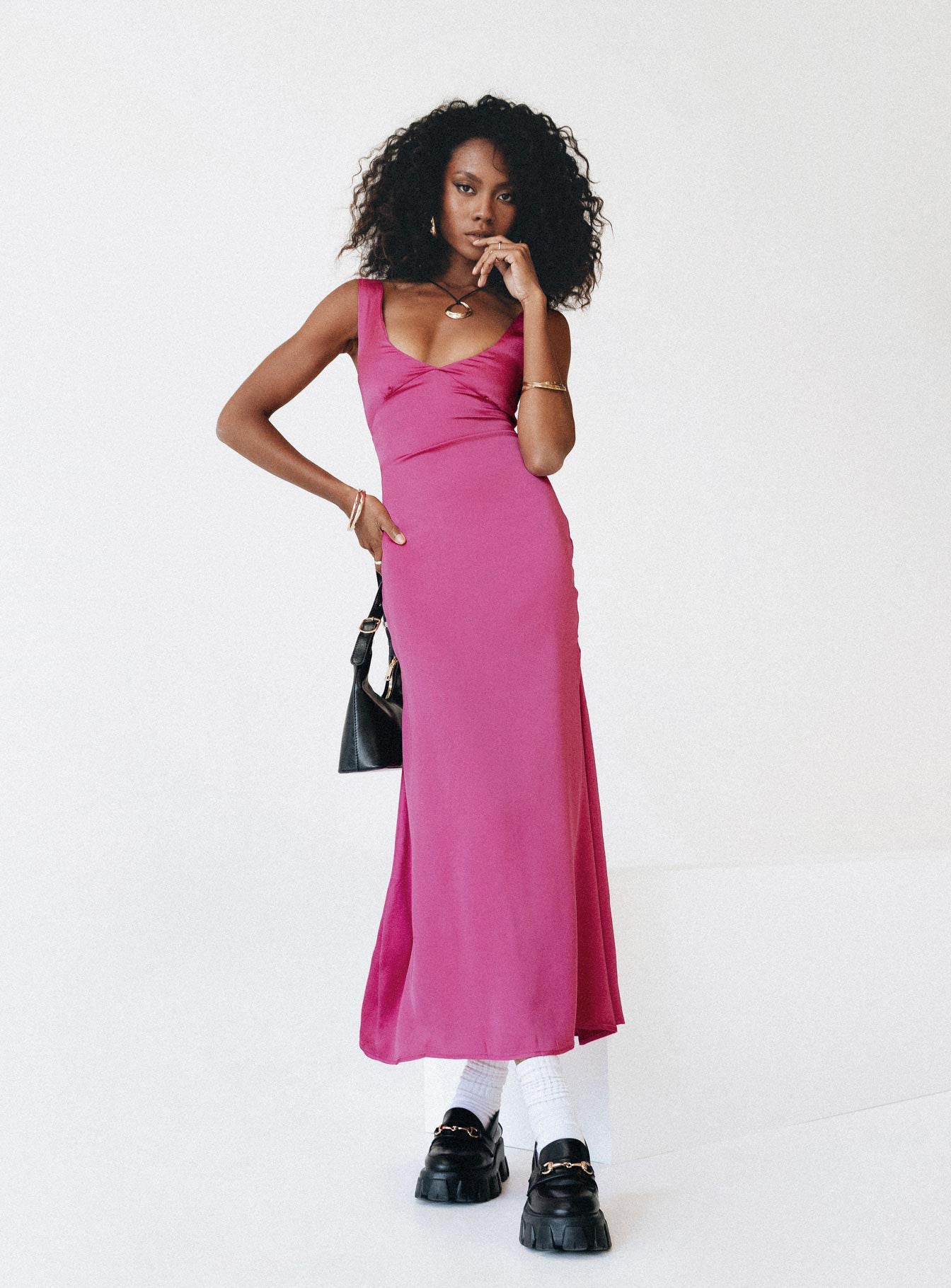 Lynsey Midi Dress Fuchsia - Image 9