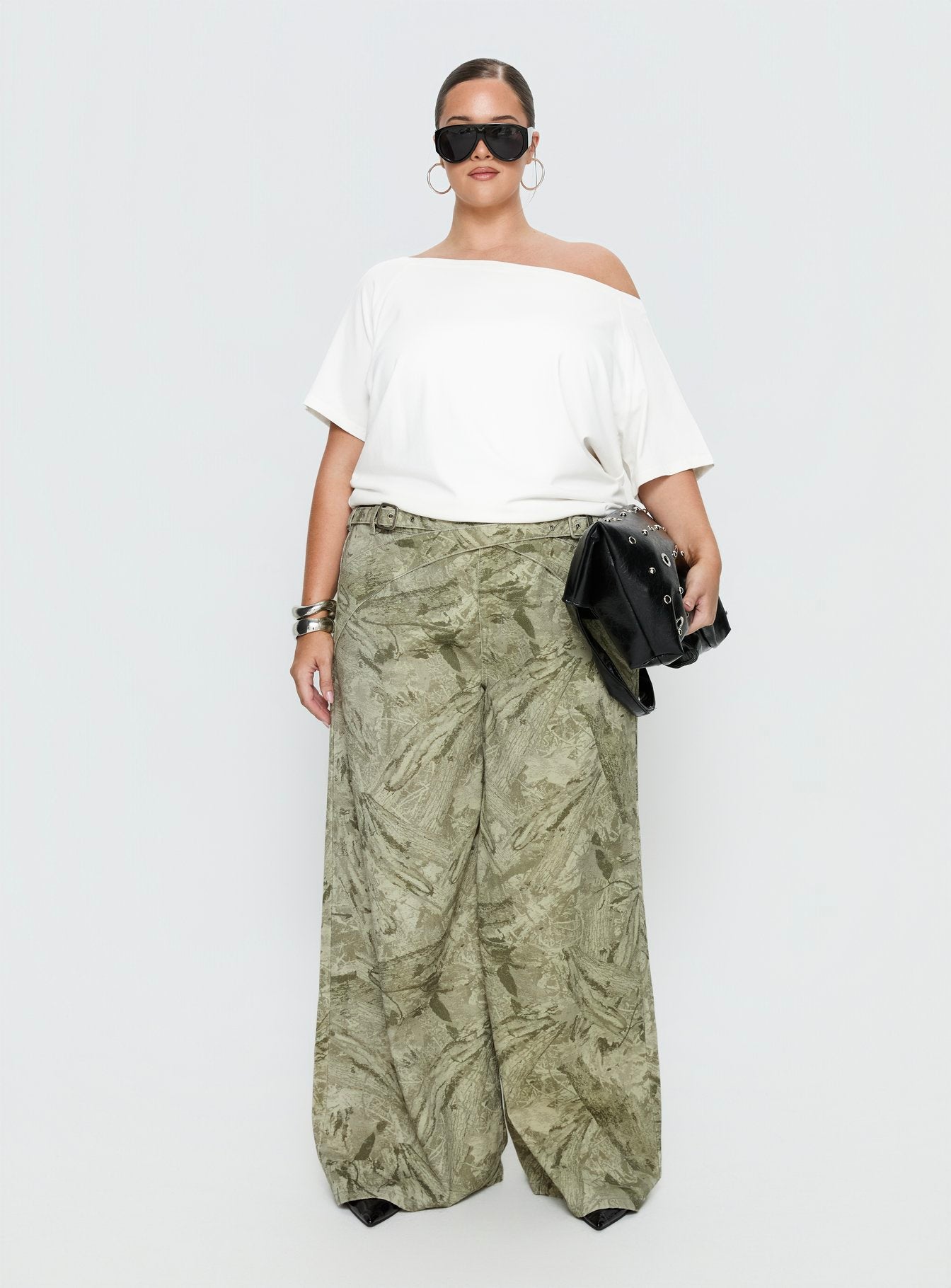 Mckinley Mid Rise Wide Leg Jeans Camouflage Curve - Image 7