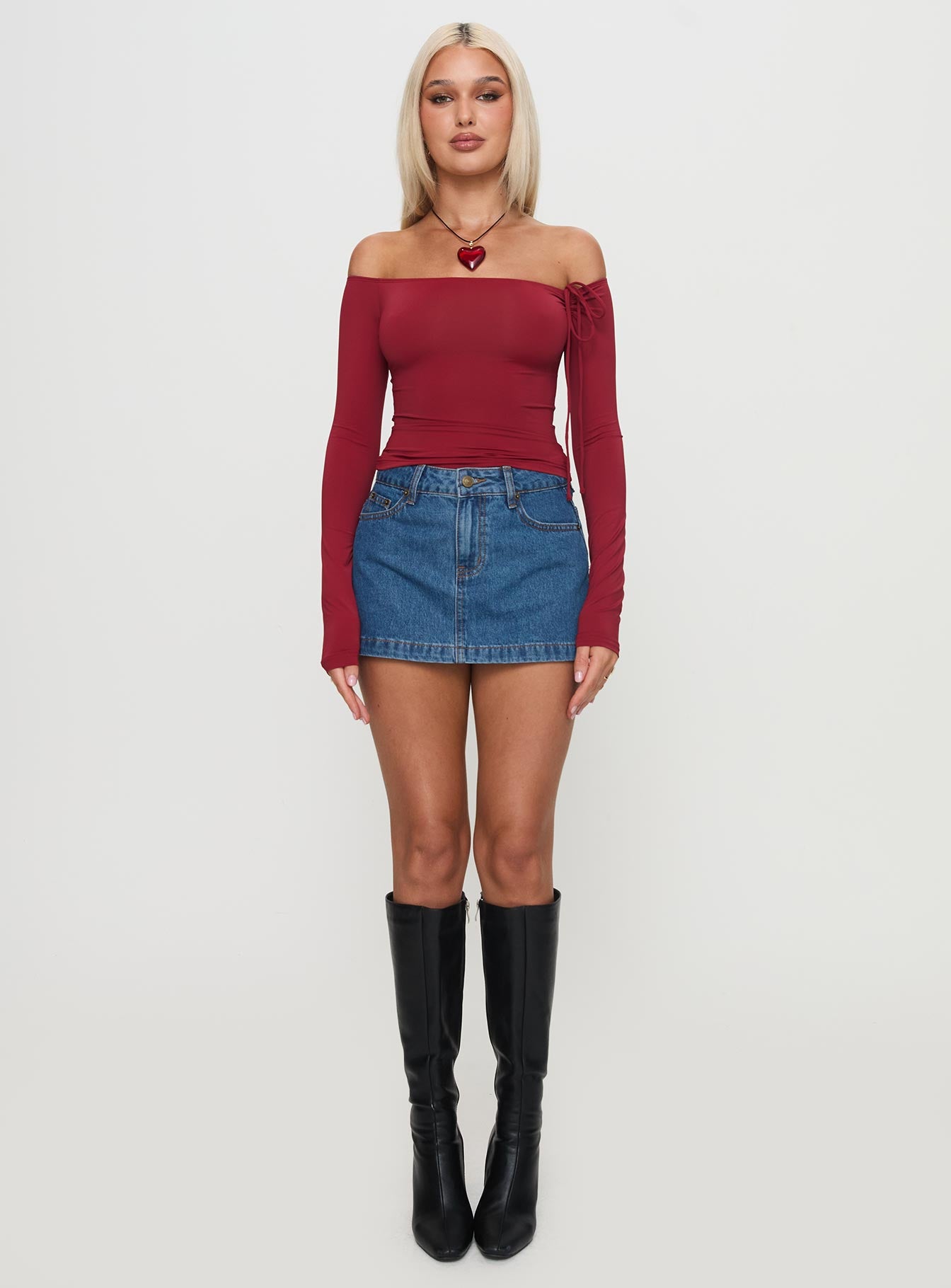 Nicolina Low Rise Denim Mini Skirt Light Wash Tall - Image 6