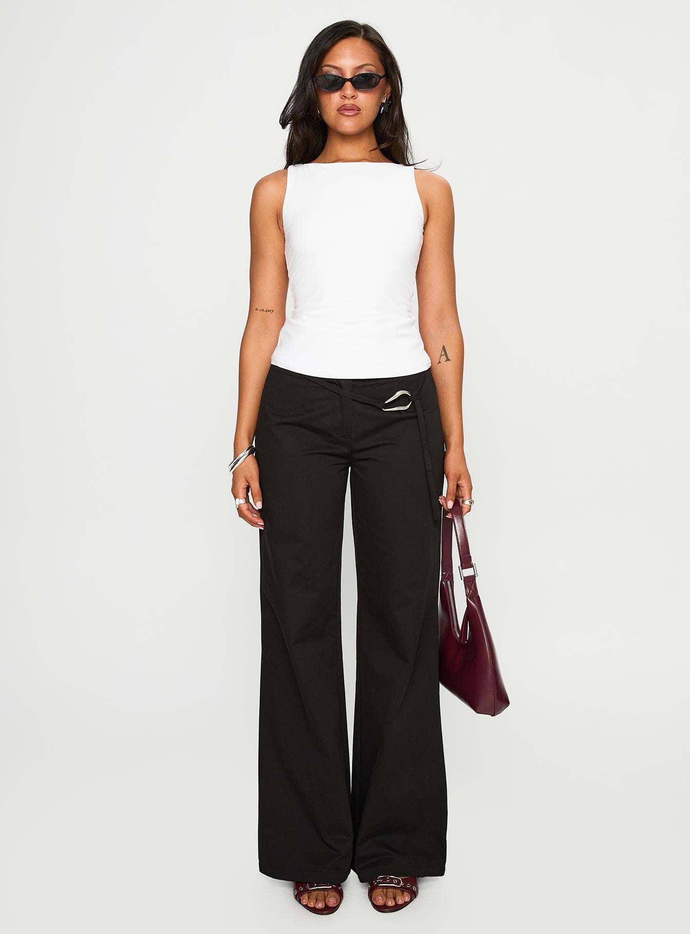 Lucetta Wide Leg Pant Black - Image 7